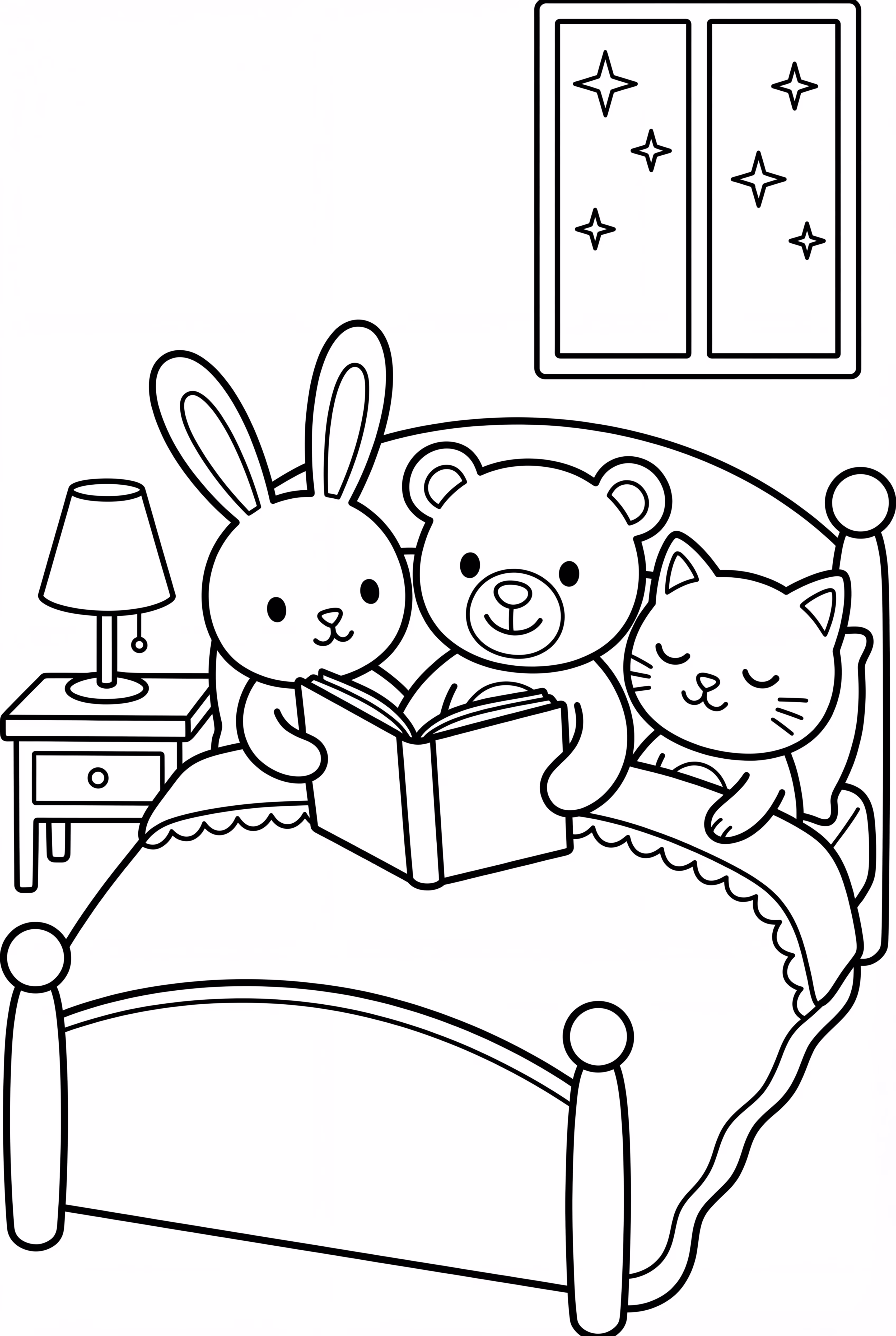 Cozy Friends Tucked In For A Bedtime Story