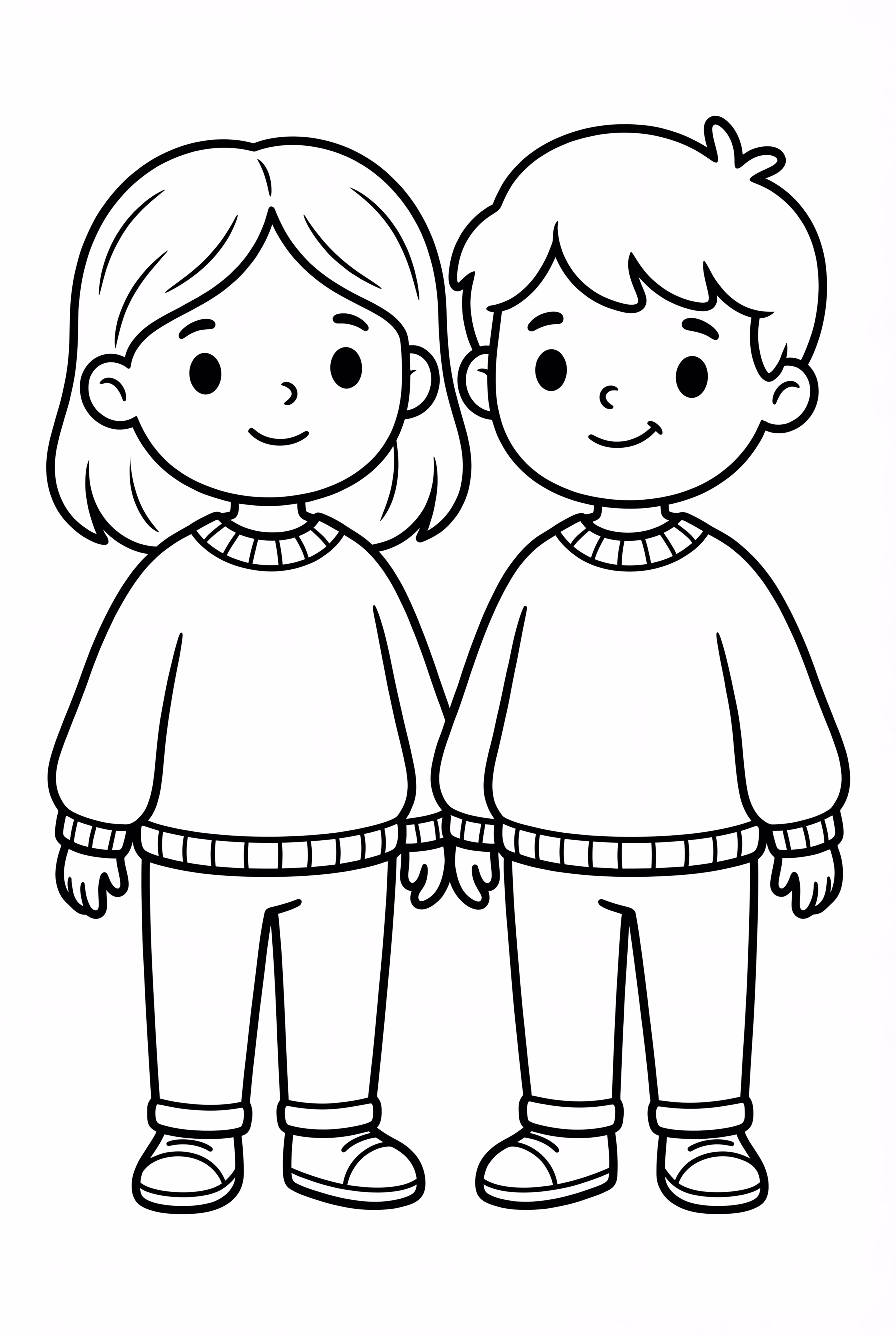 Cozy Friends Wearing Big Sweaters