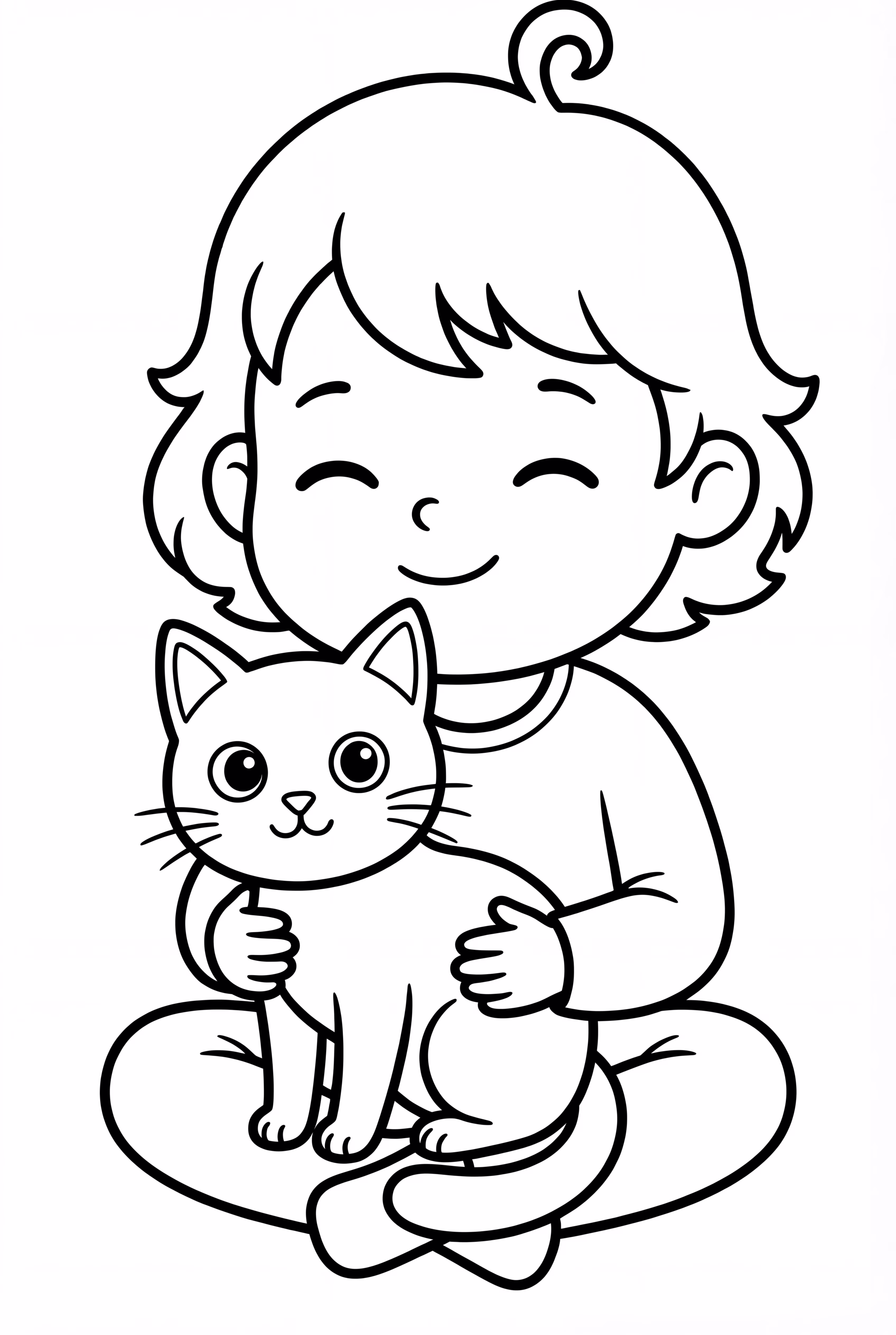 Cozy Friends With A Kitten