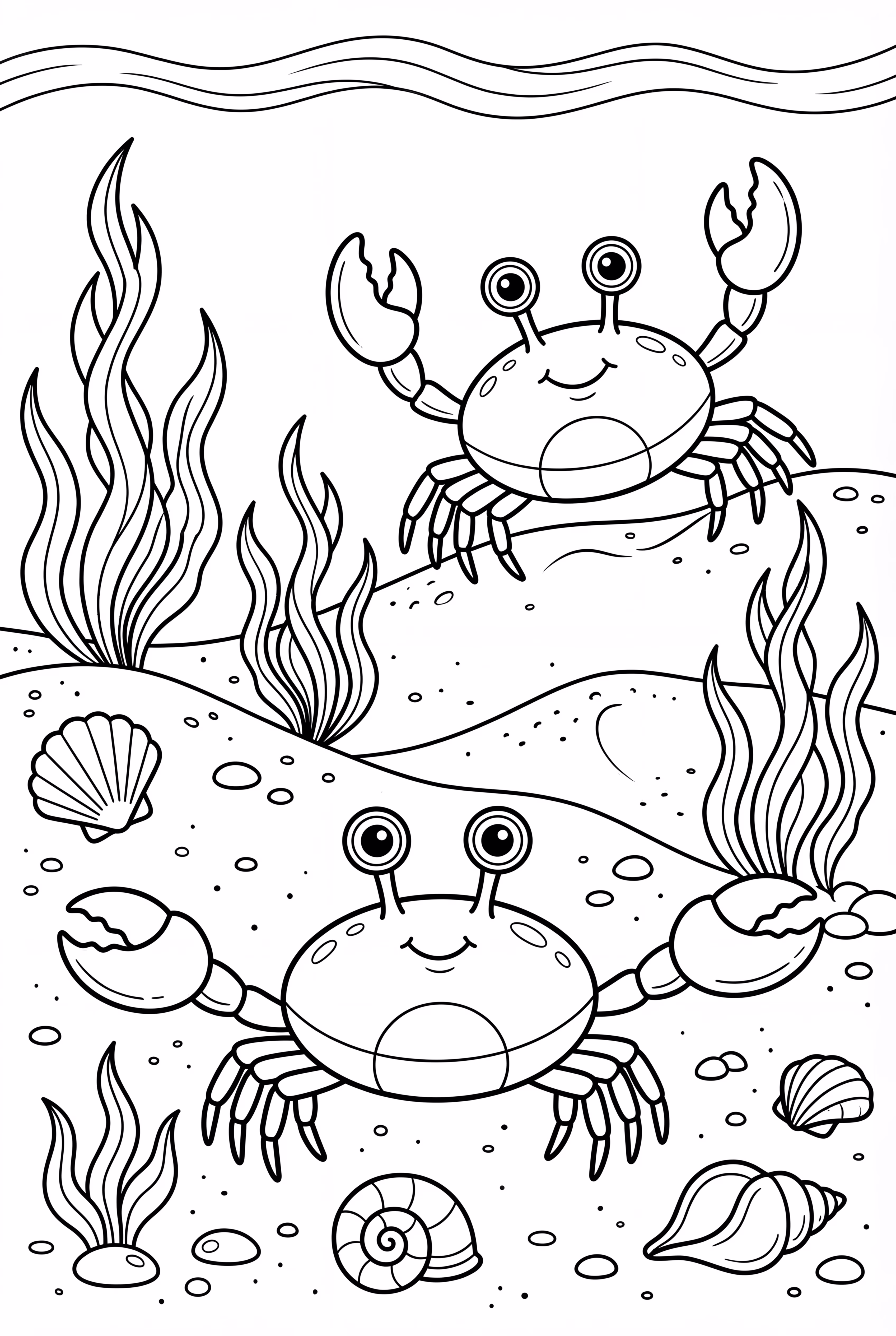 Krabben auf dem sandigen Meeresboden