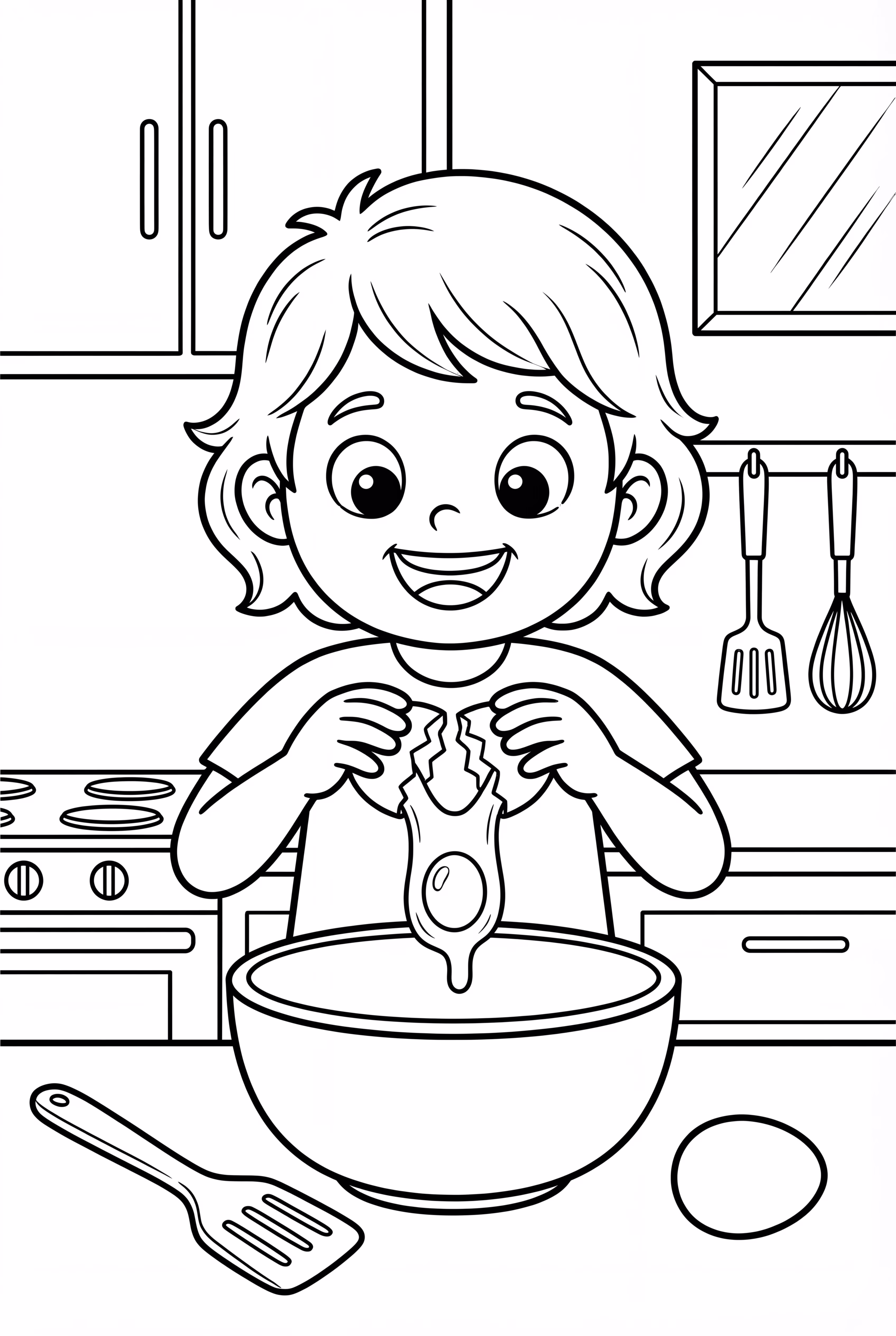 Cracking An Egg Into A Mixing Bowl