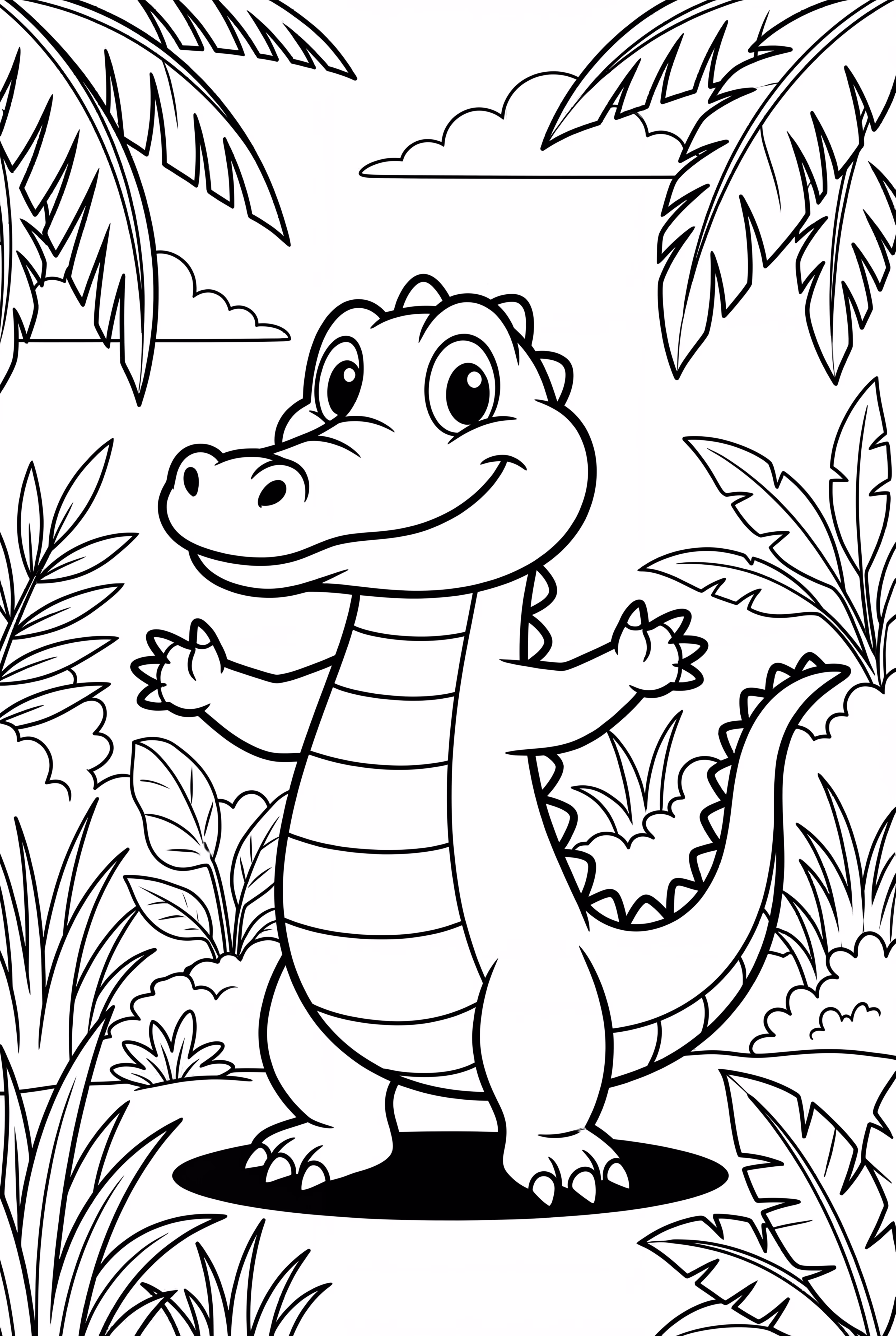 Crocodile Exploring the Jungle