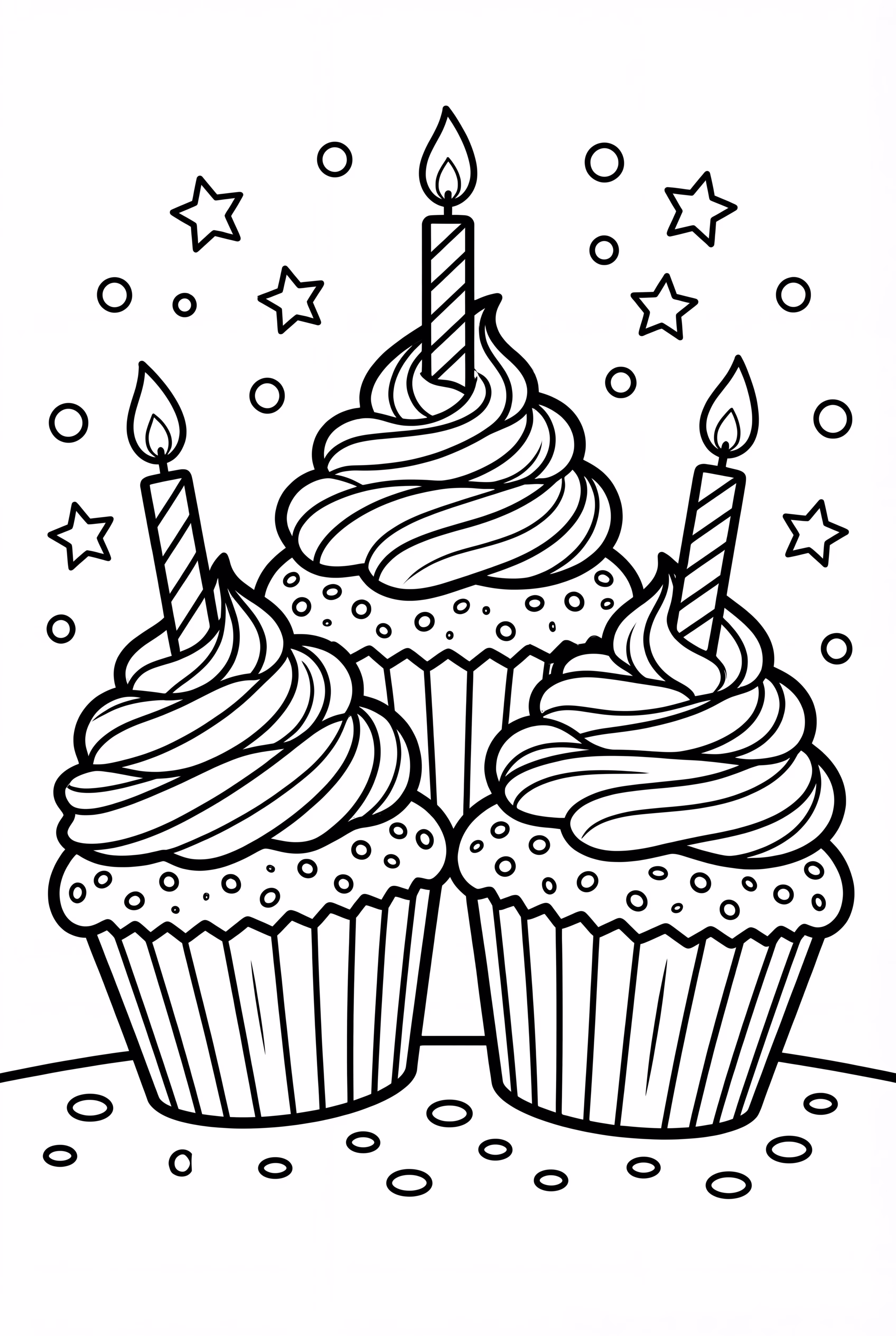 Cupcakes with birthday candles