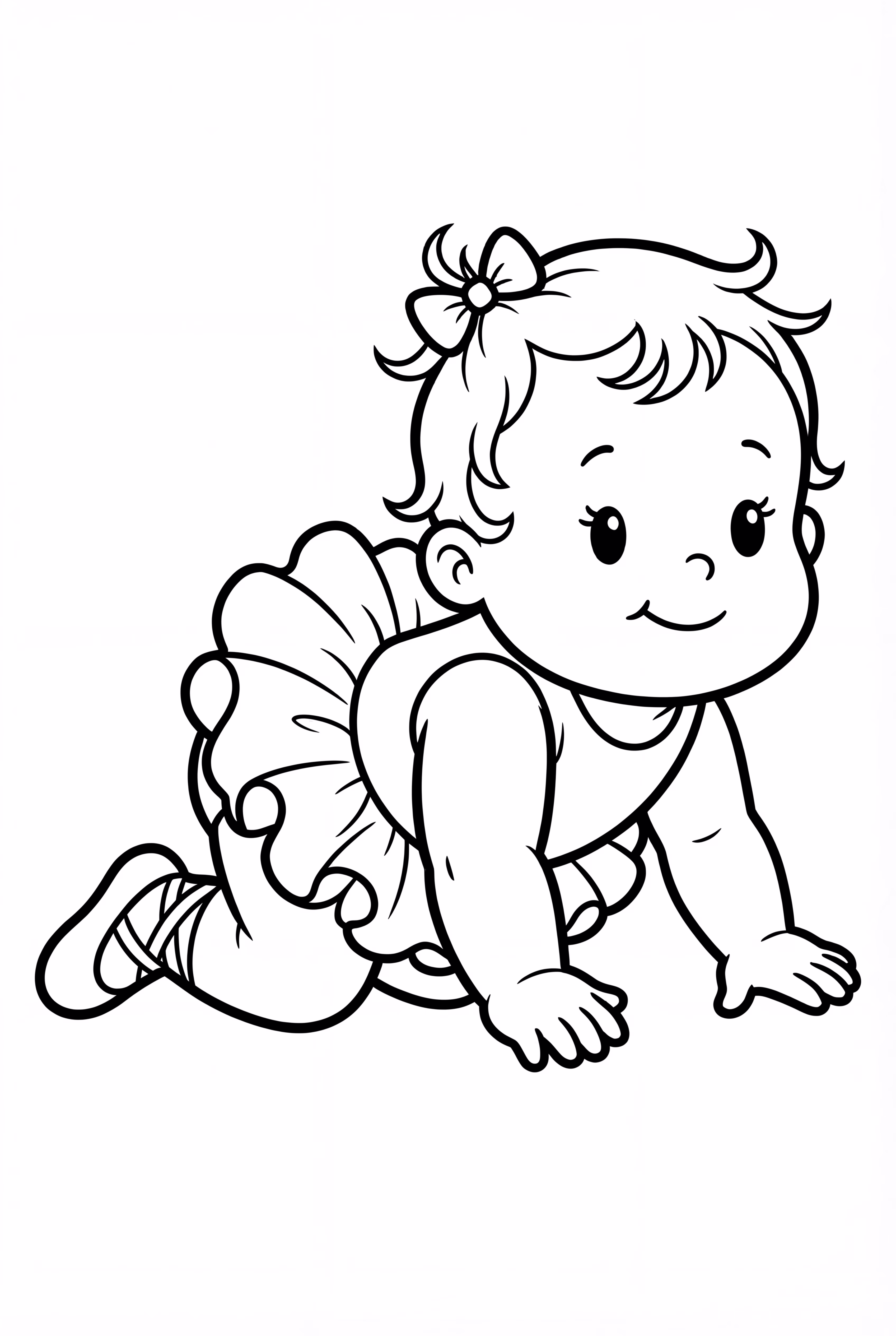 Cute Baby Ballerina Crawling