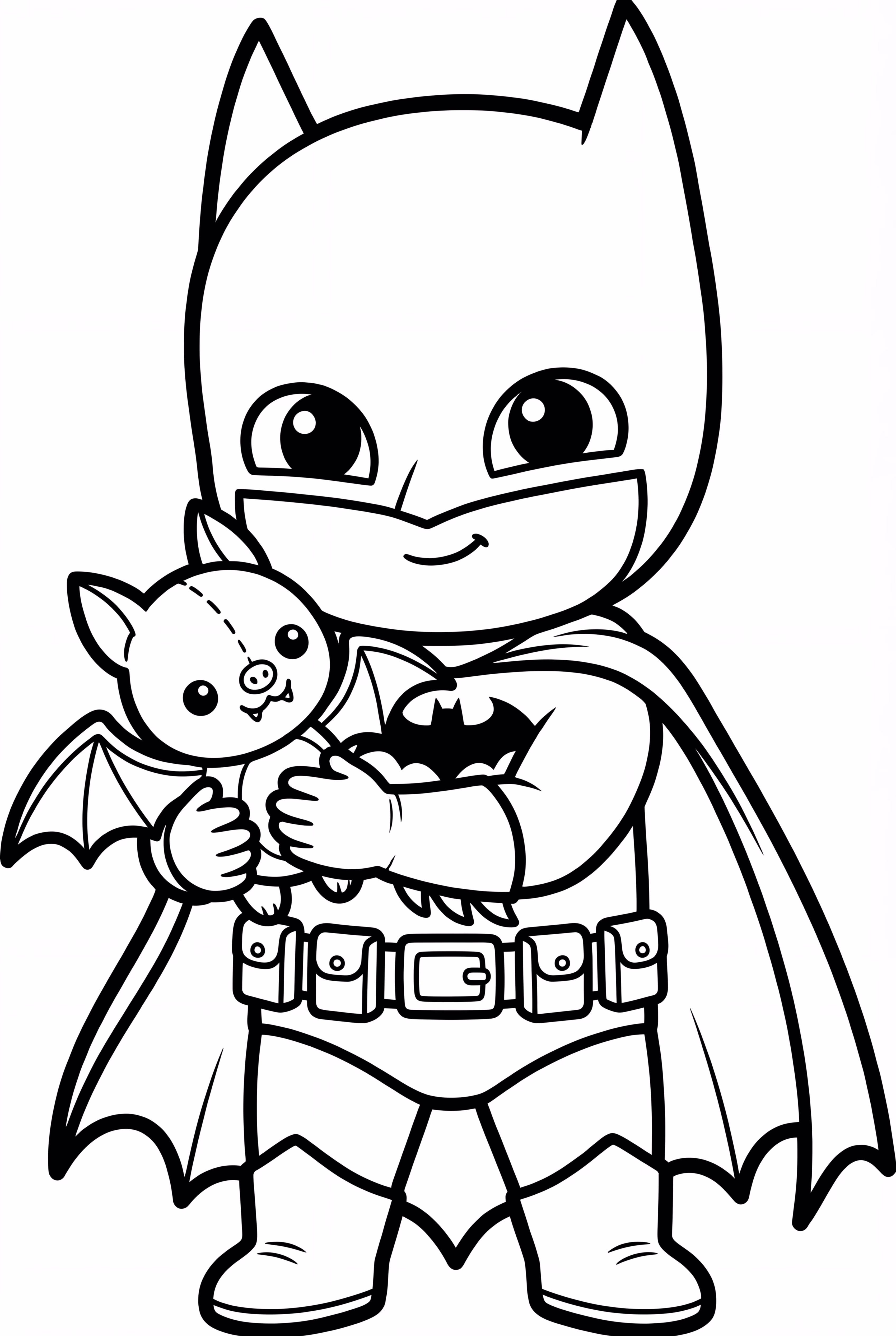 Cute Baby Batman Hugging Stuffed Bat