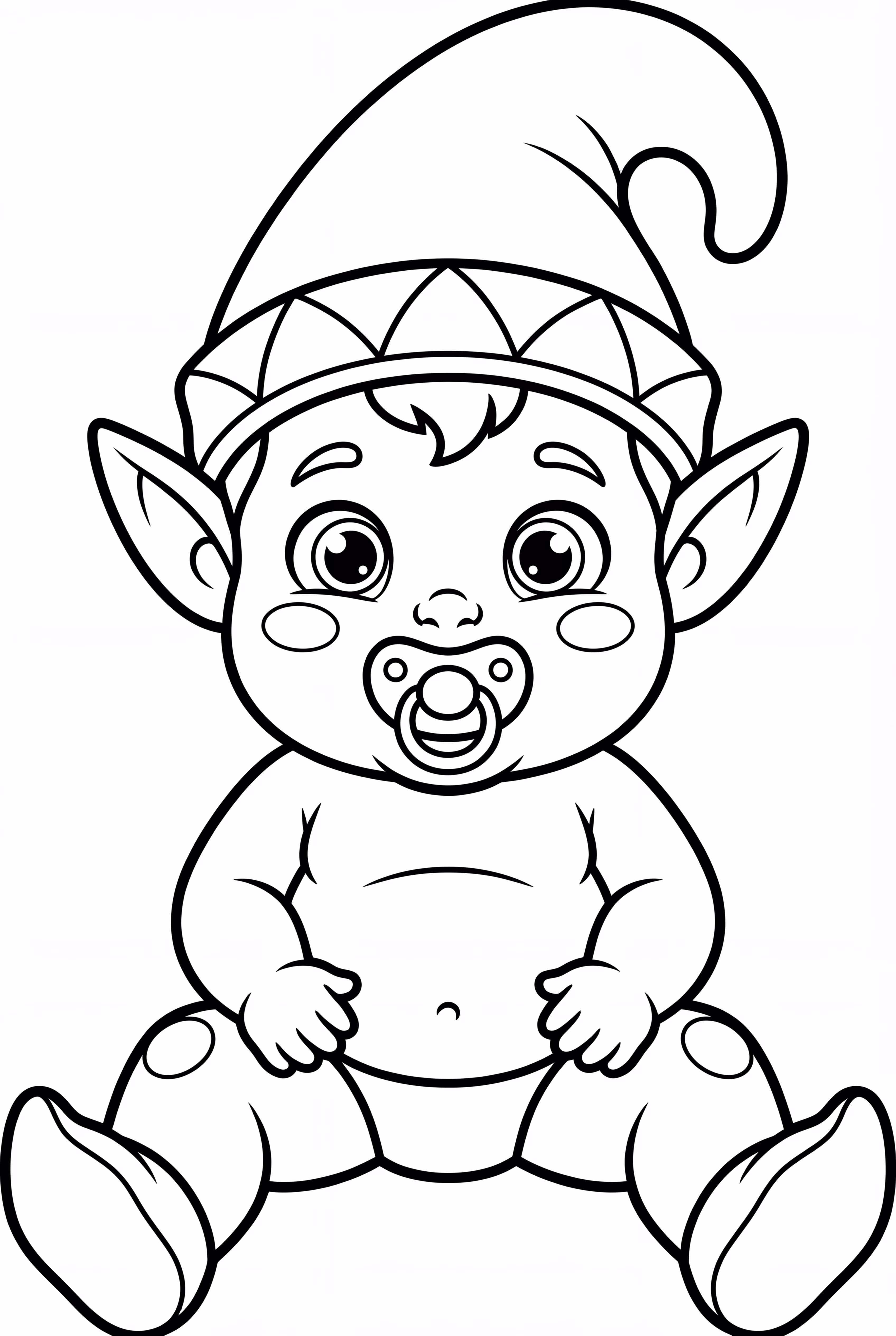 Cute Baby Elf with a Pacifier