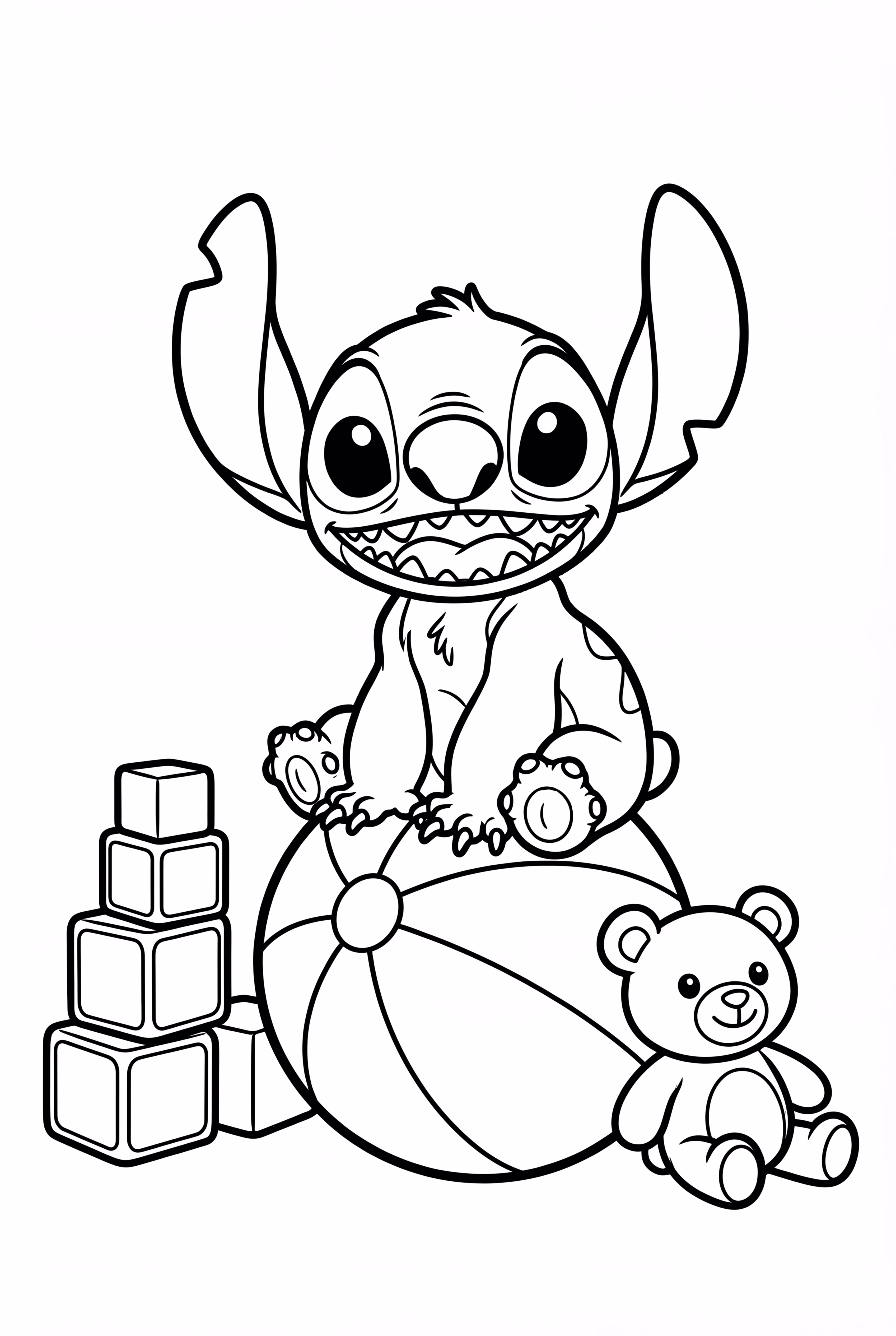Cute Baby Stitch Playing