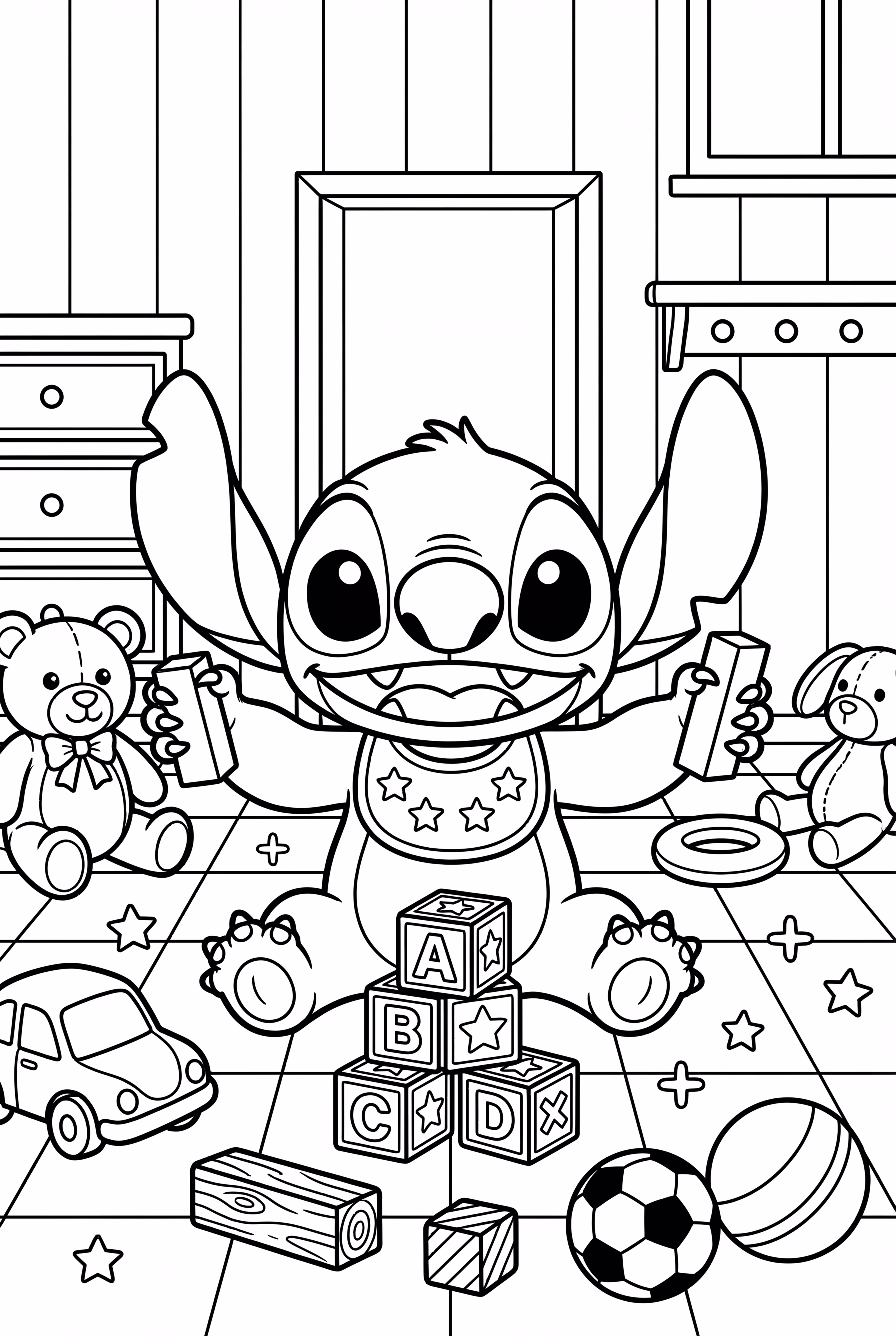 Cute Baby Stitch Playing