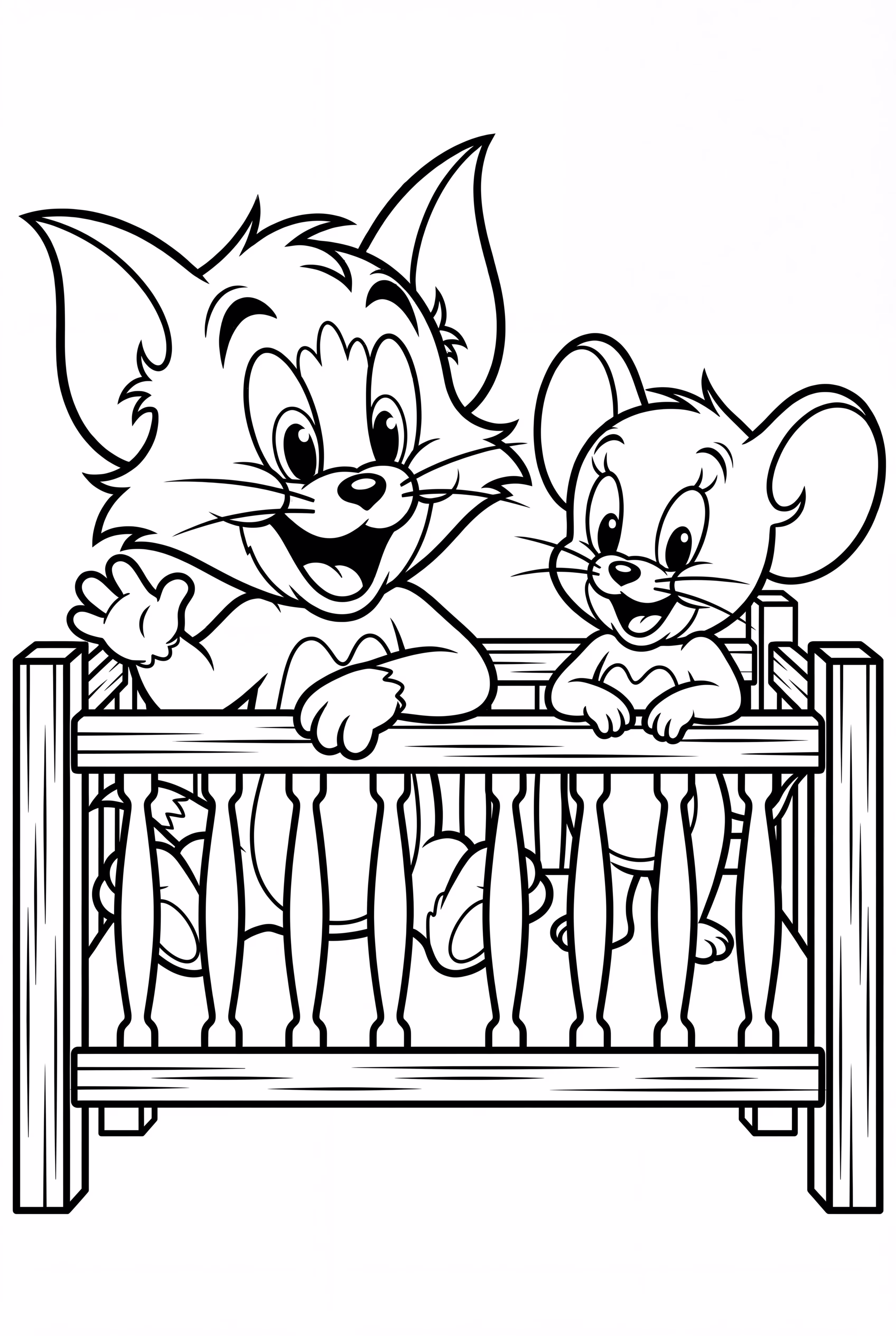 Cute Baby Tom And Jerry In A Crib