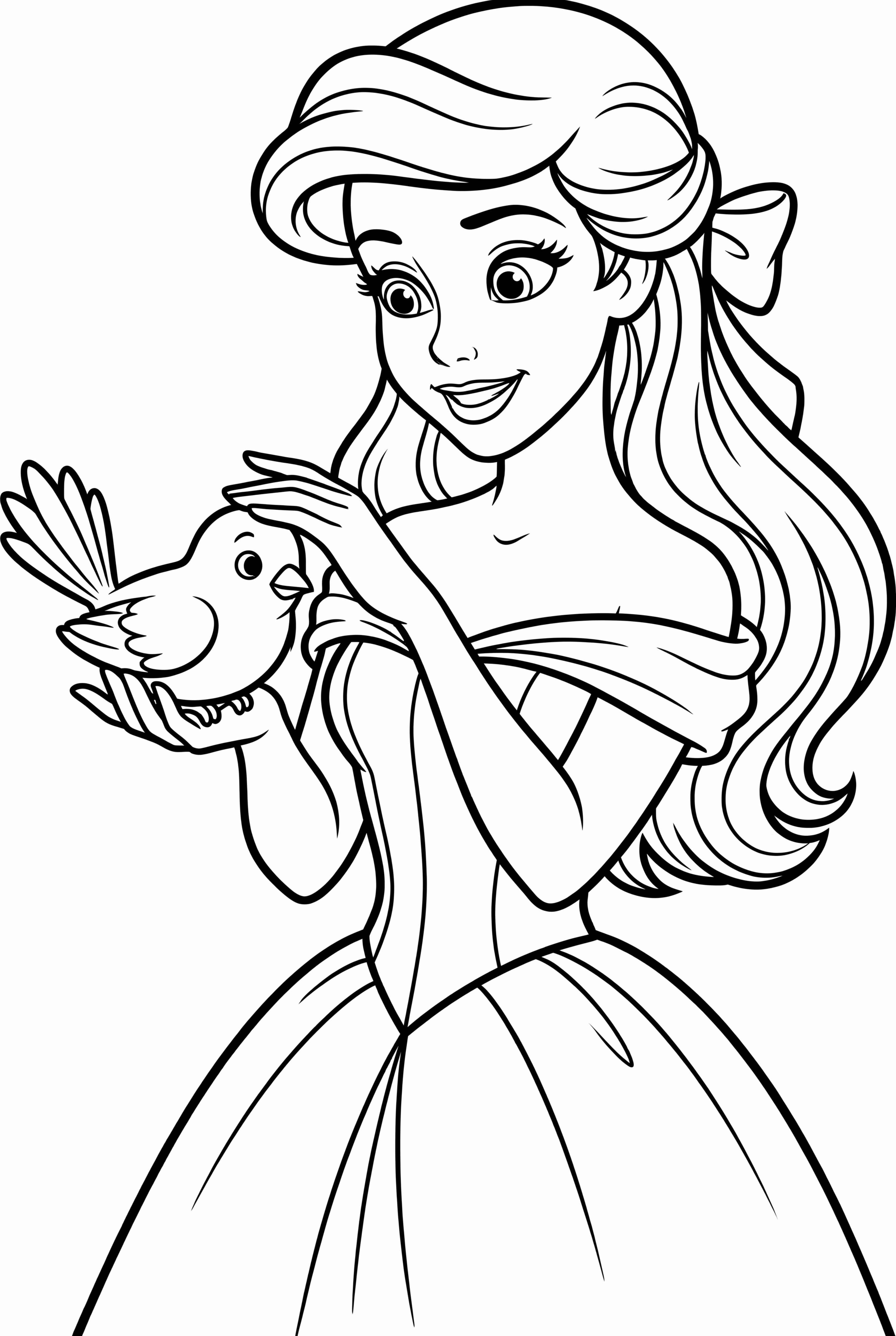 Fofinha Belle Acariciando um Pássaro Pequeno