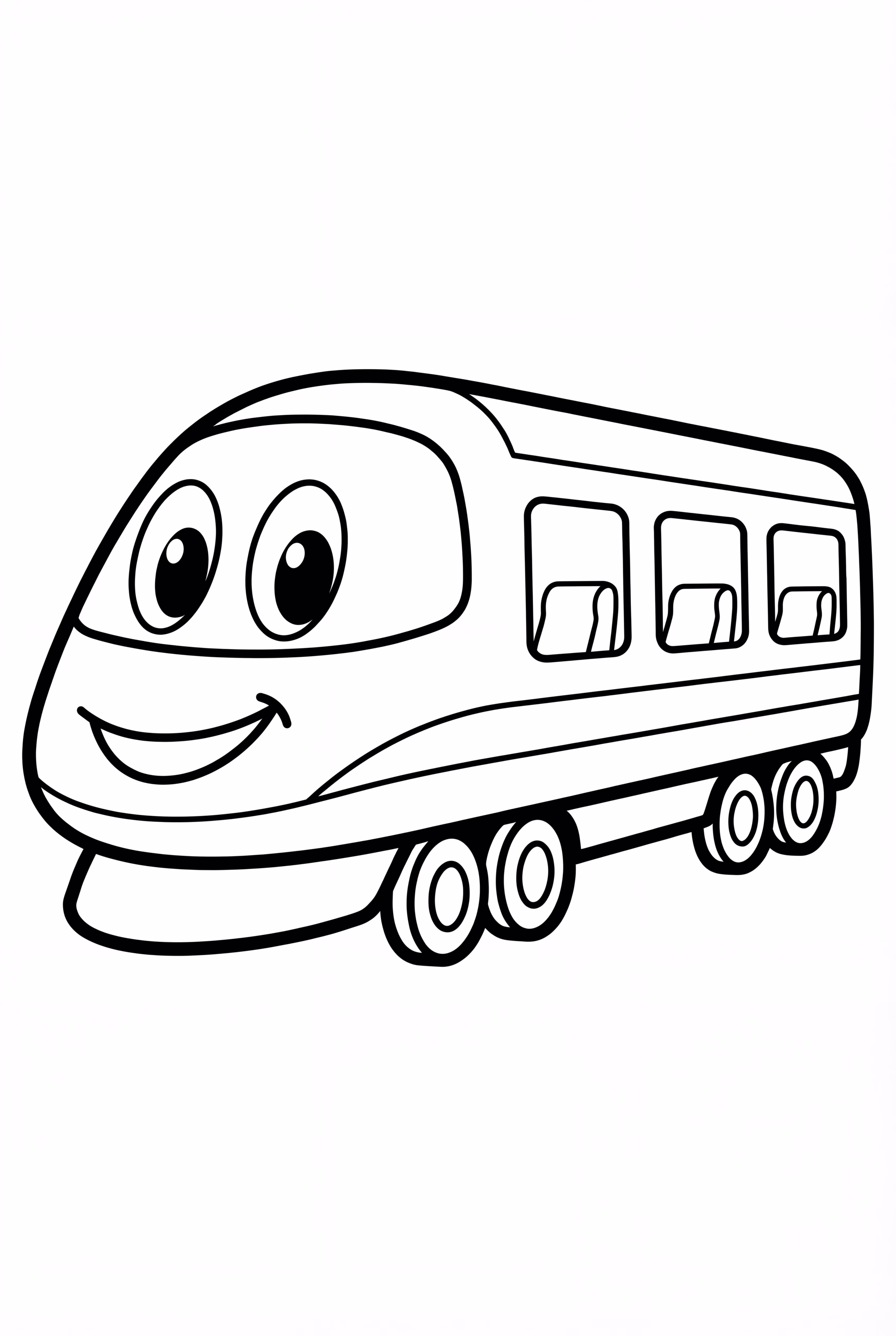 Cute Cartoon High Speed Train