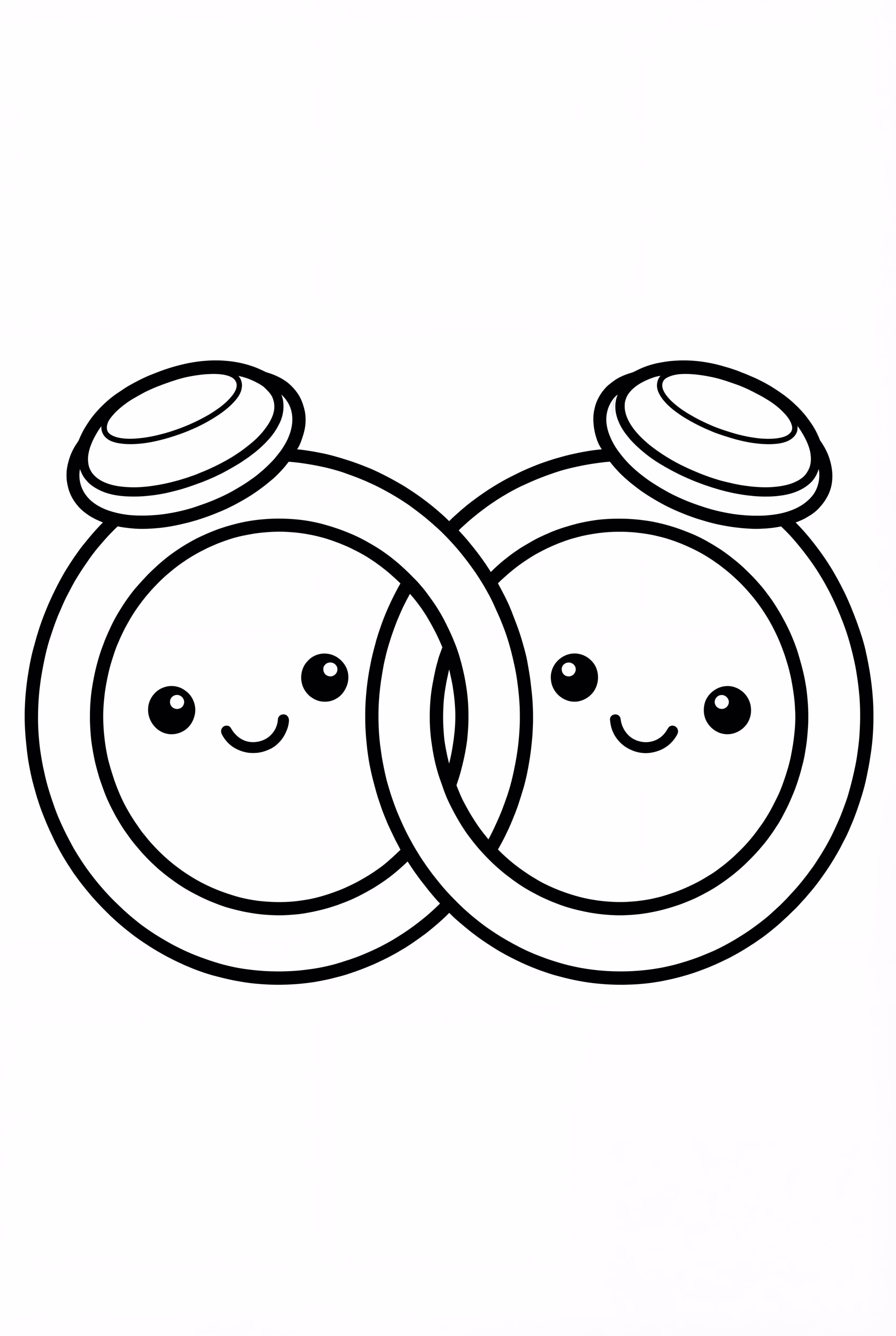 귀여운 만화 결혼 반지