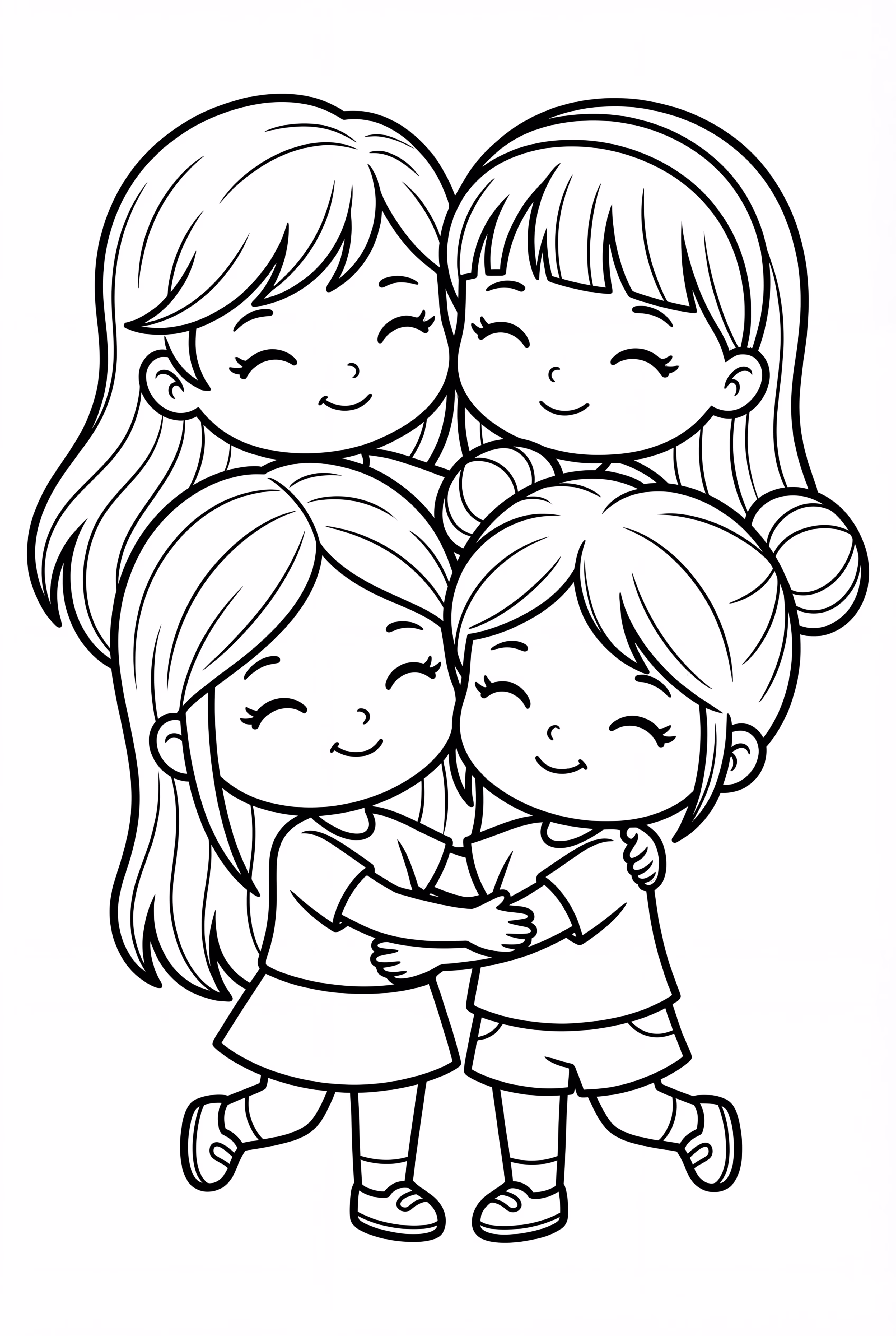 Cute Chibi Blackpink Group Hug