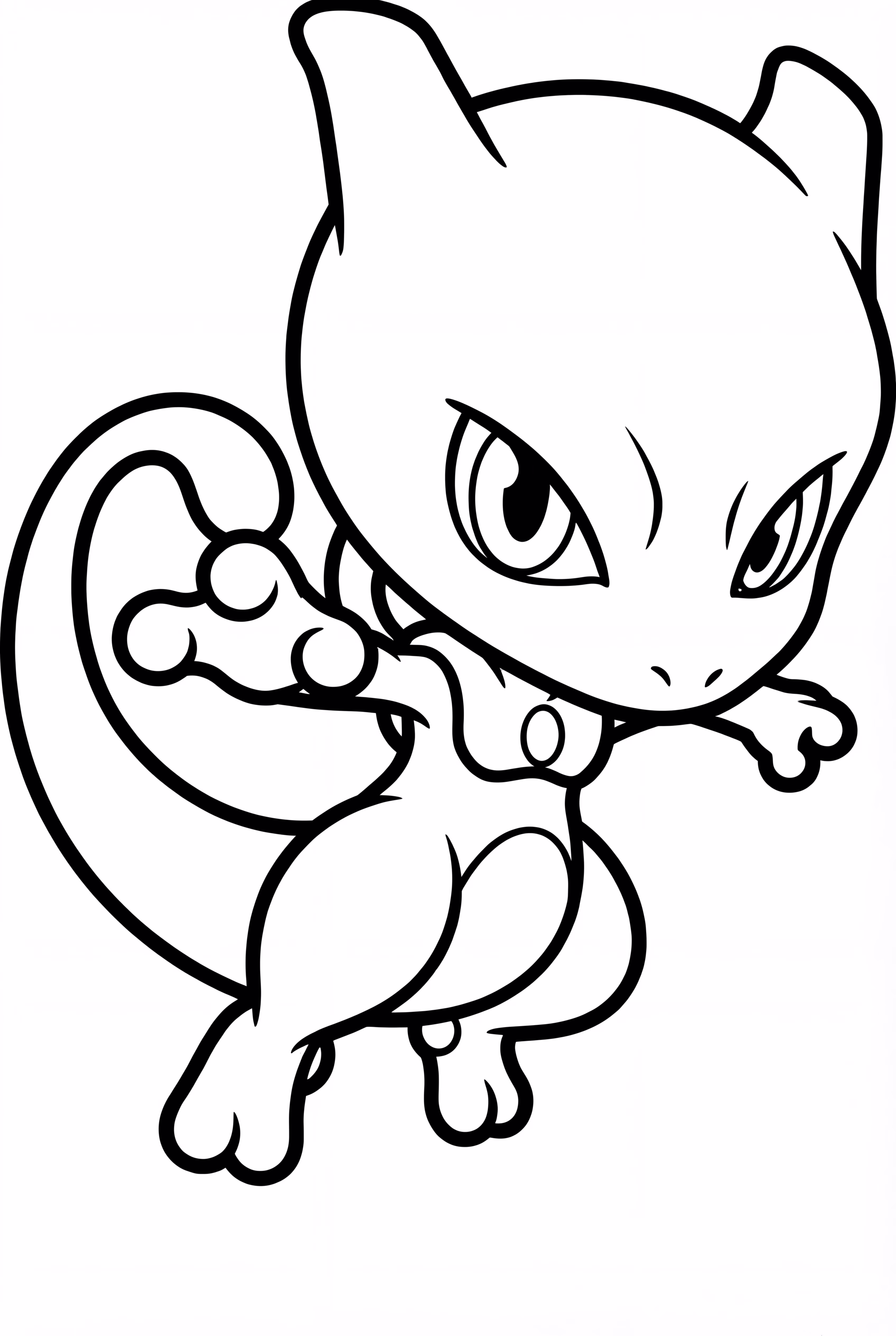 Cute Chibi Mewtwo In A Fighting Pose