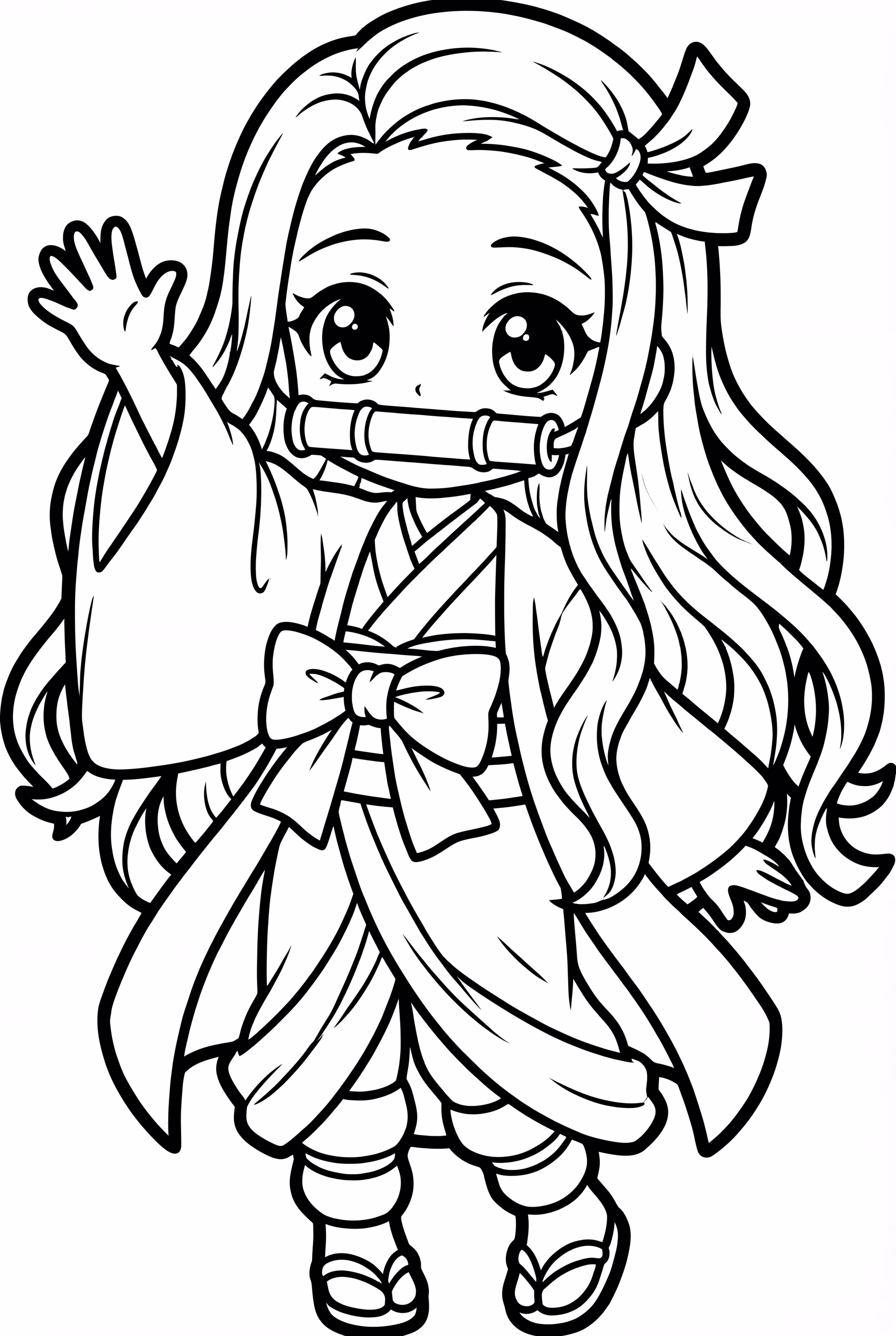 Cute Chibi Nezuko Waving