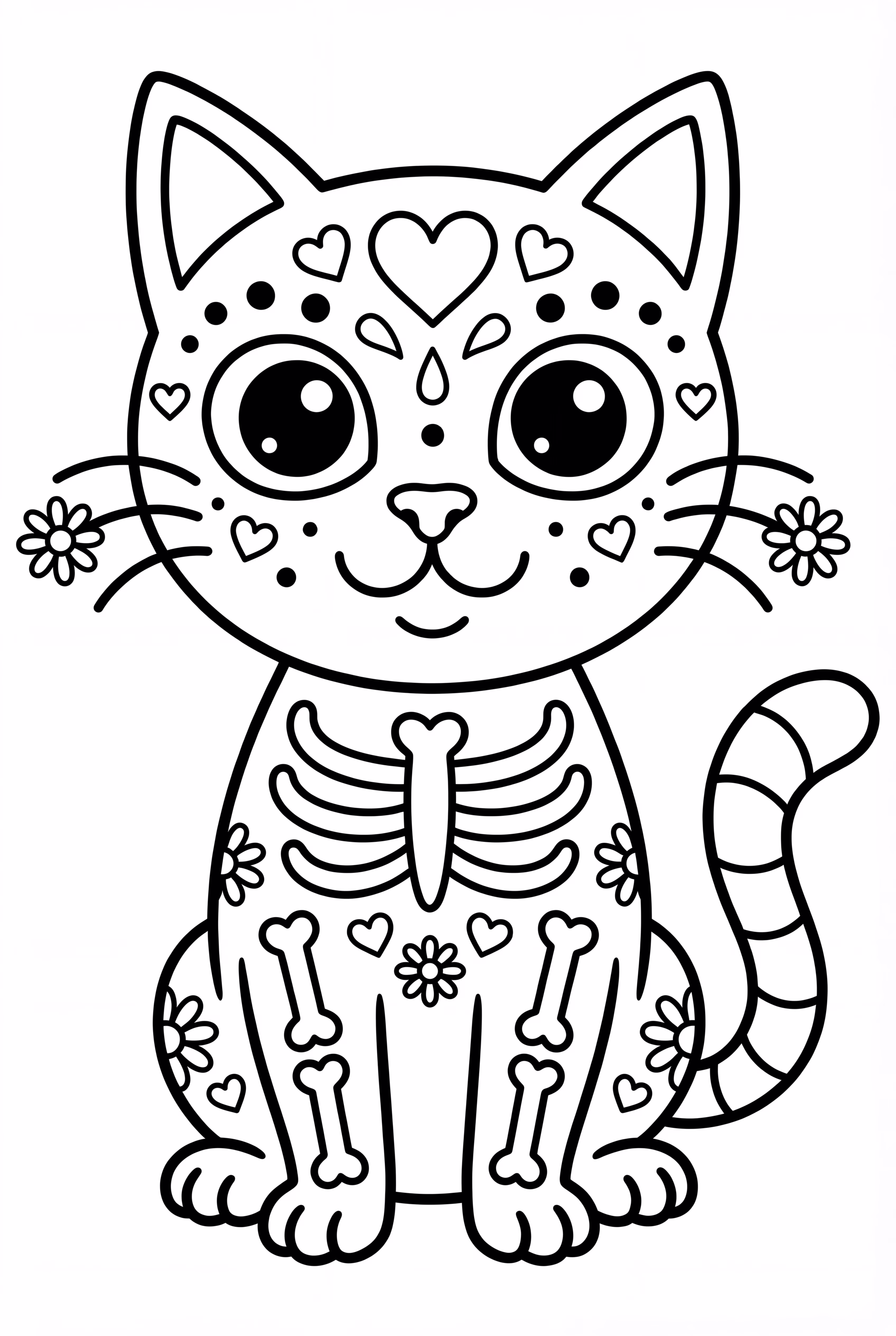 Süße Totenkopf-Katzen-Skelett