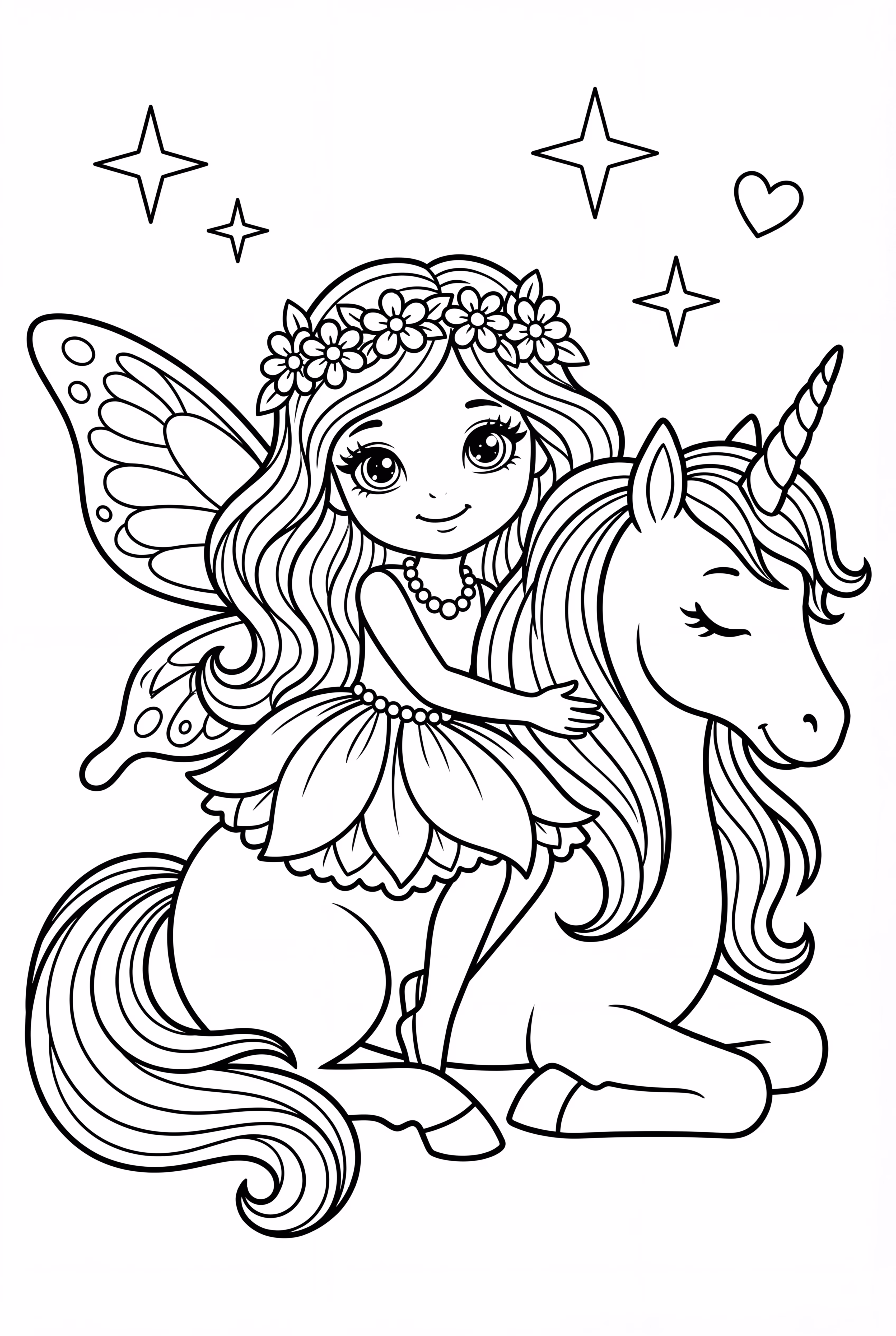 Cute Easy Fairy with Unicorn