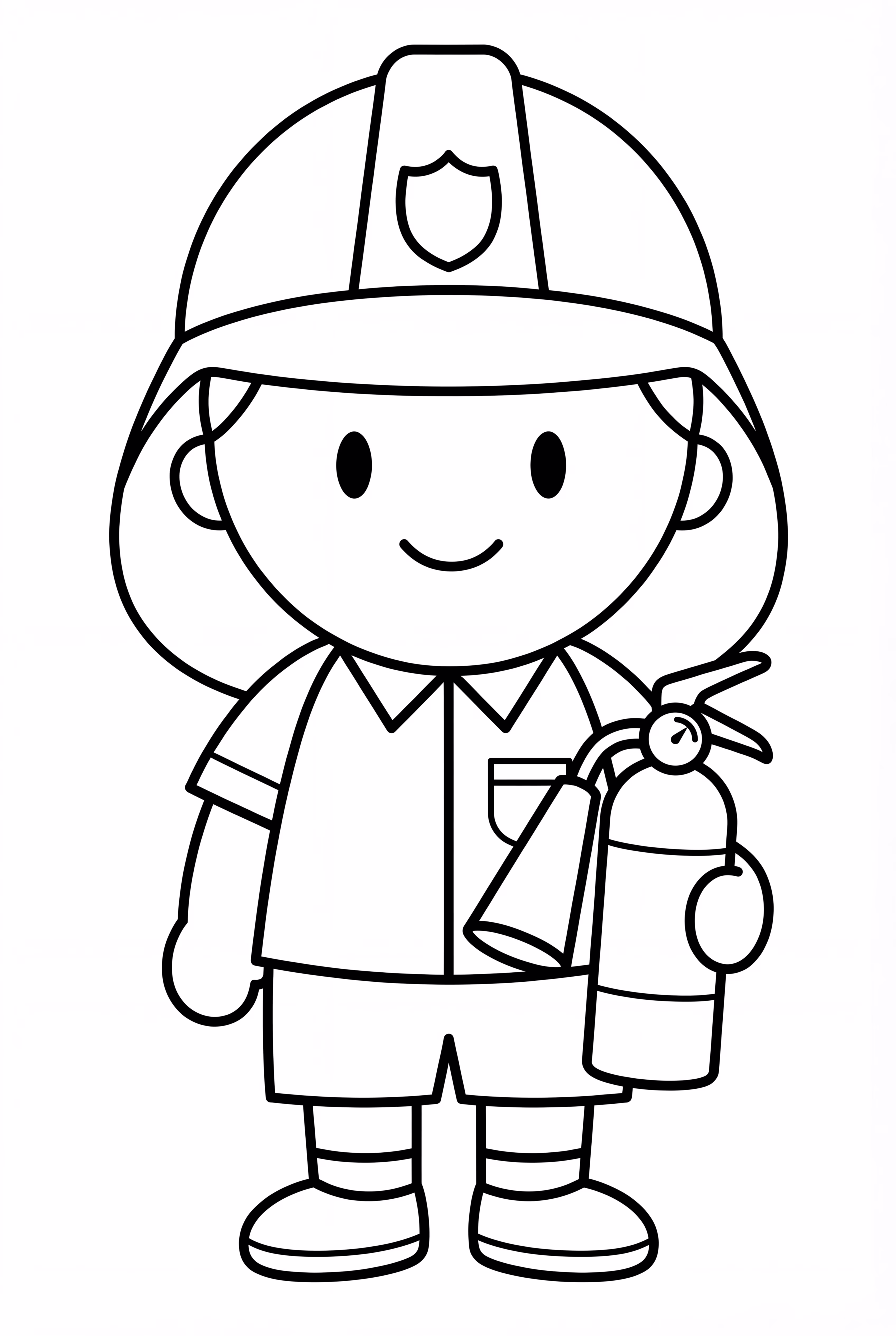 Personagem Fofo de Segurança Contra Incêndio