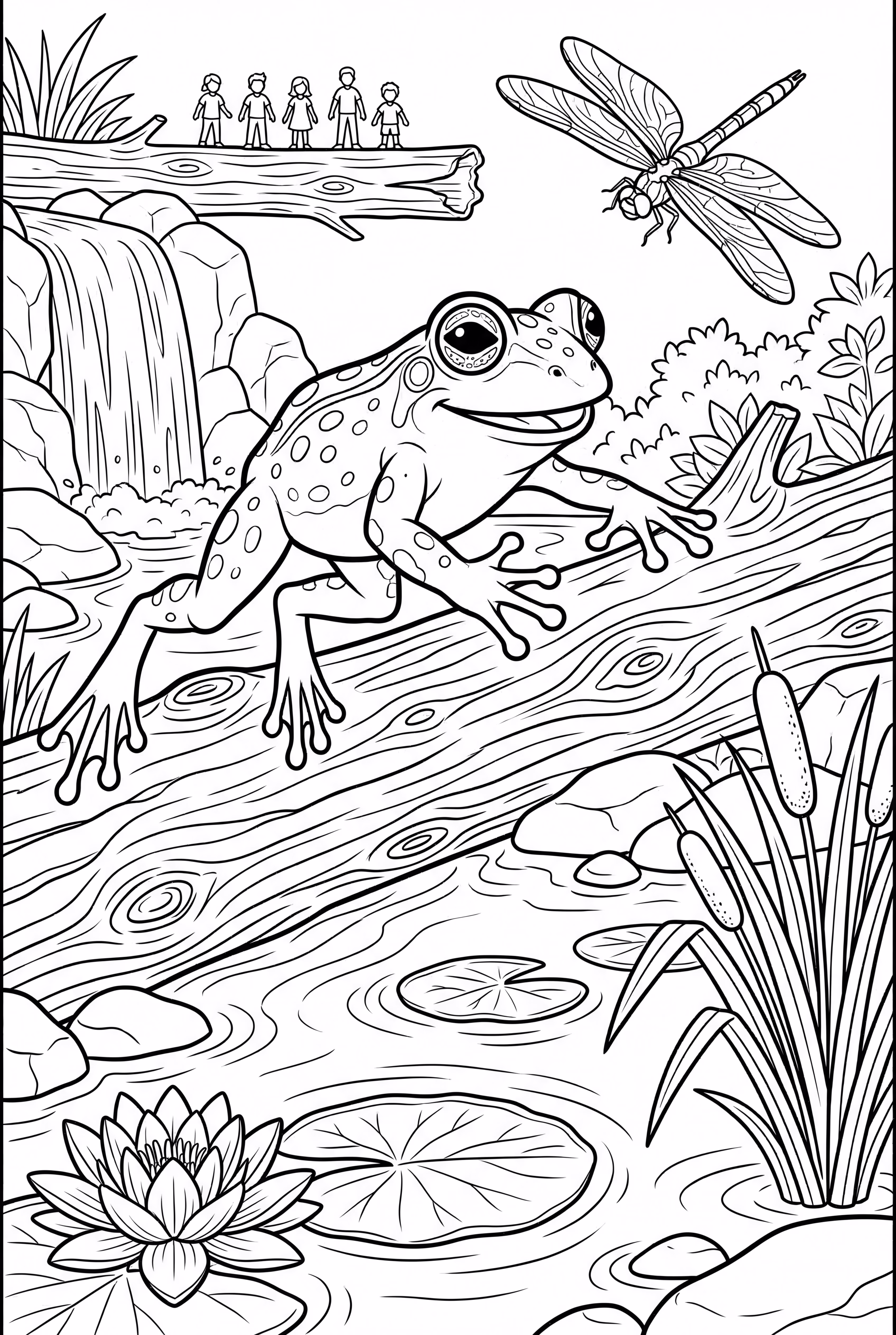 Sapo Fofo Pulando em um Tronco