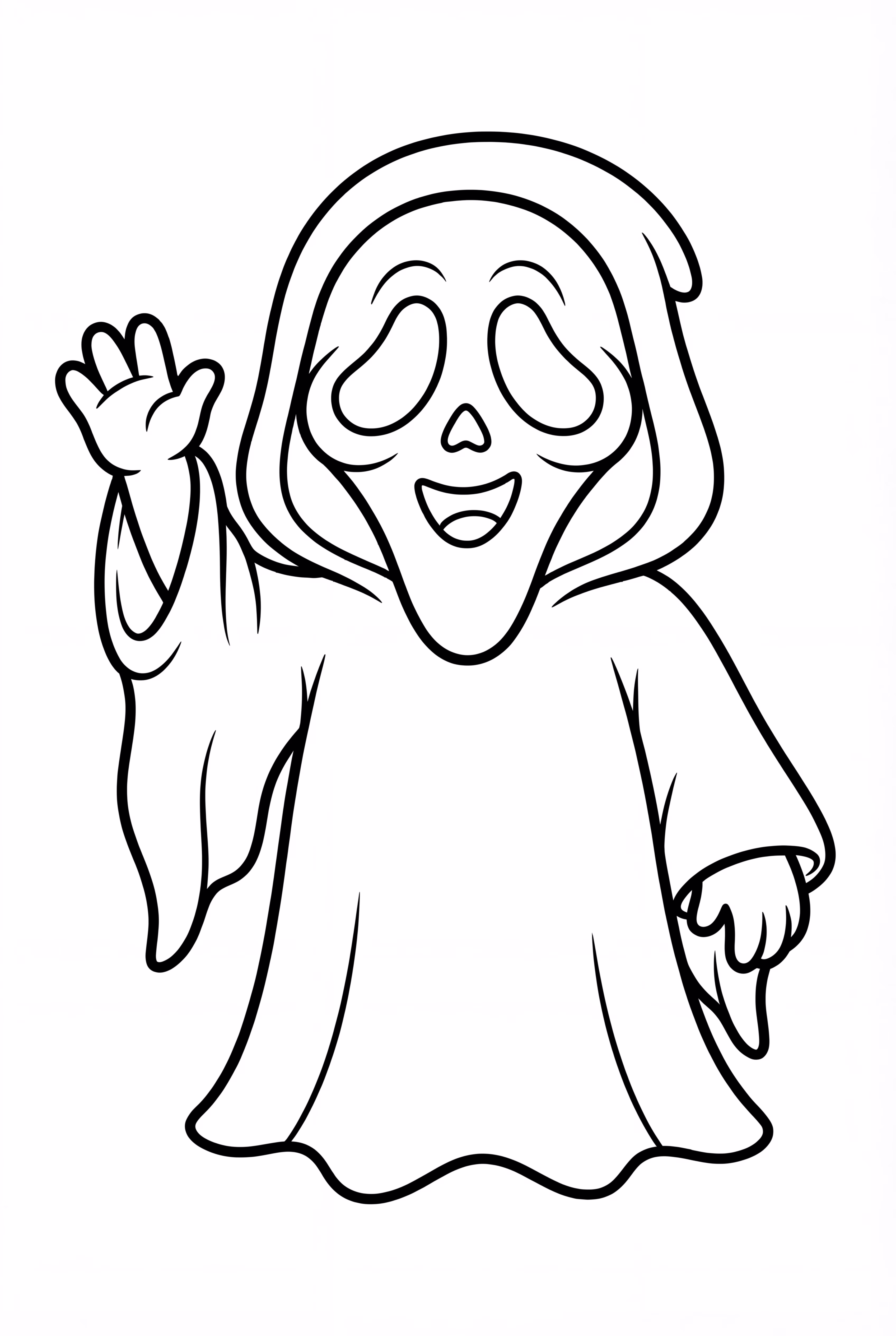 Niedliches Ghostface winkt zum Gruß