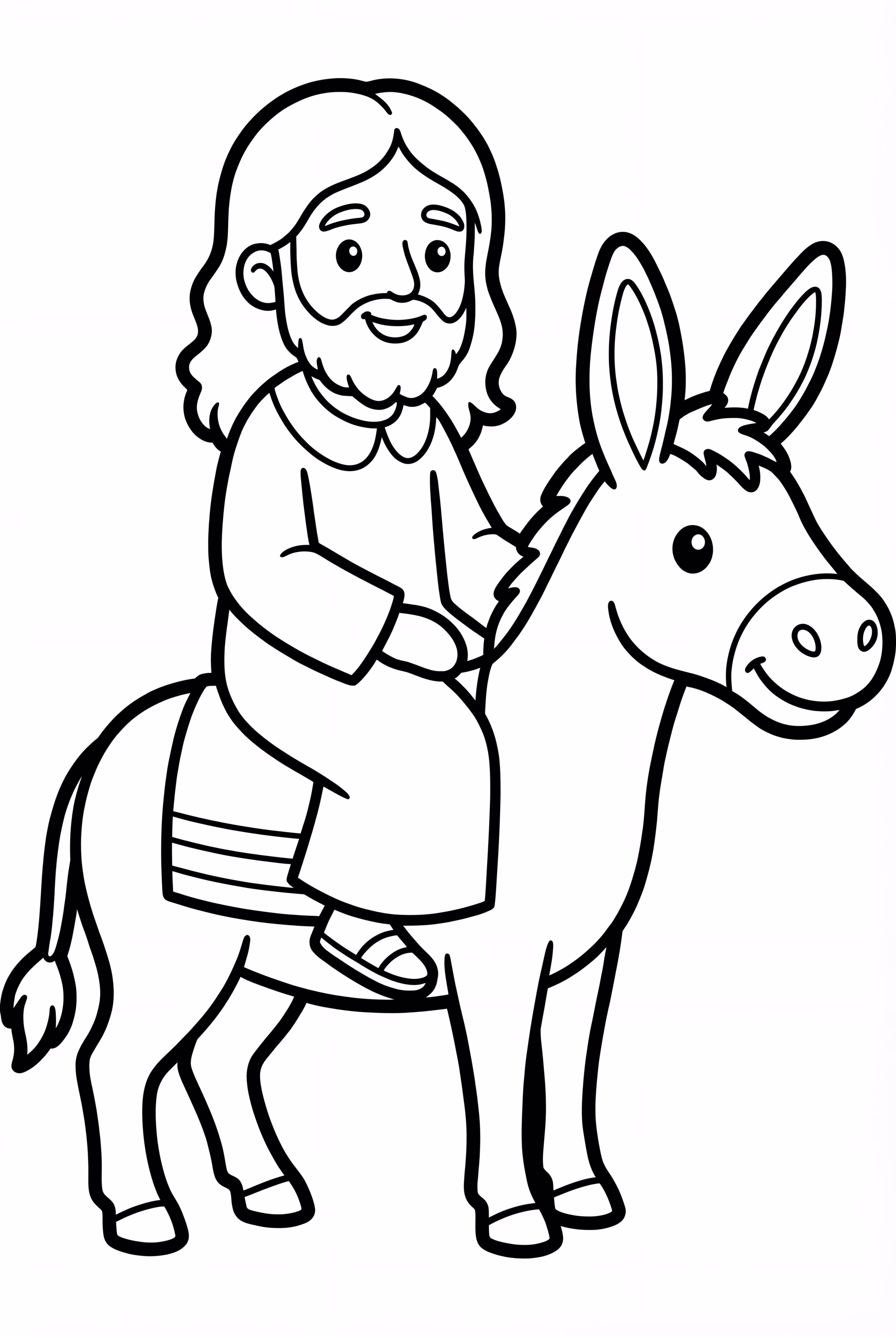 Cute Jesus Riding A Donkey