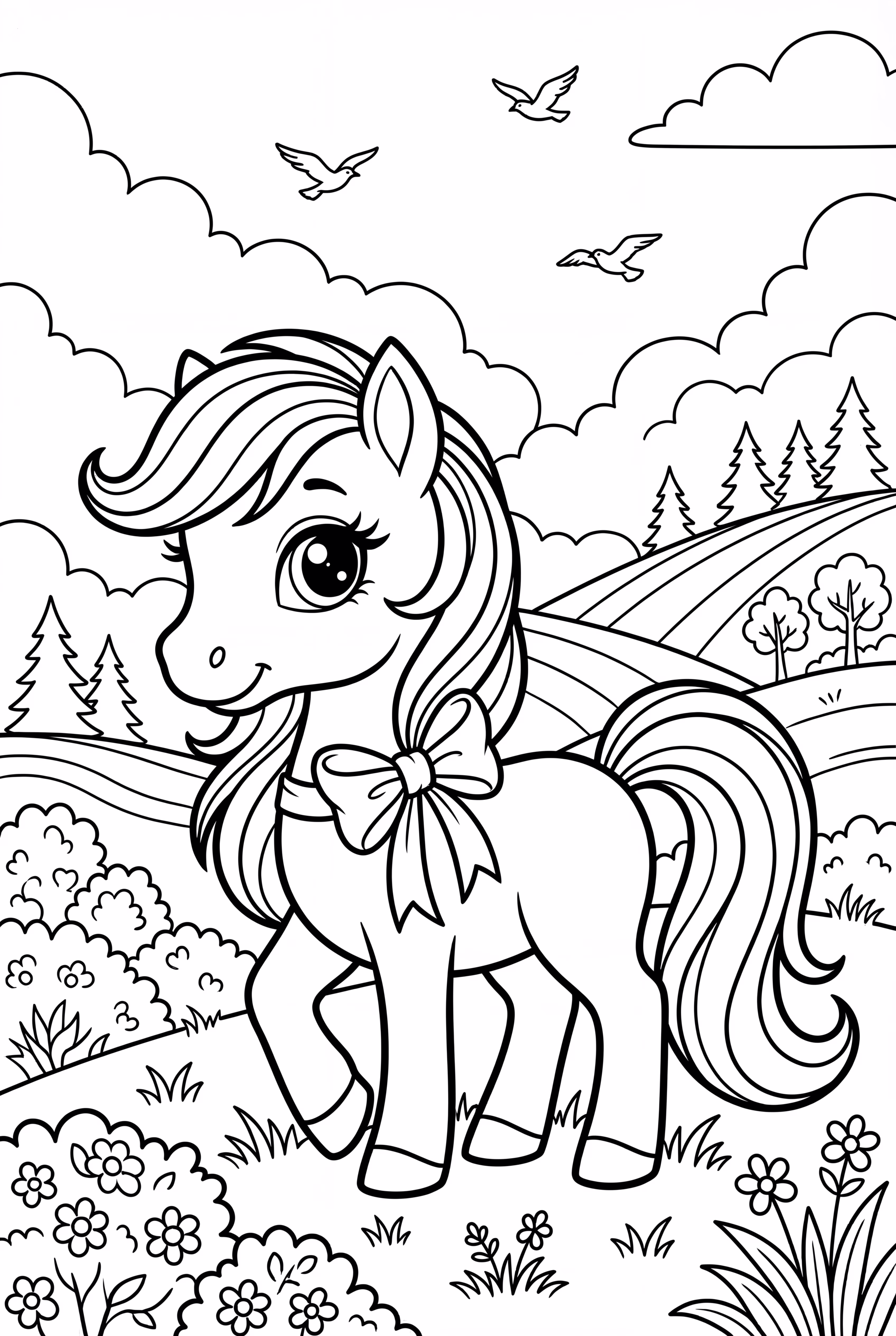 Cute Pony with a Bow-2