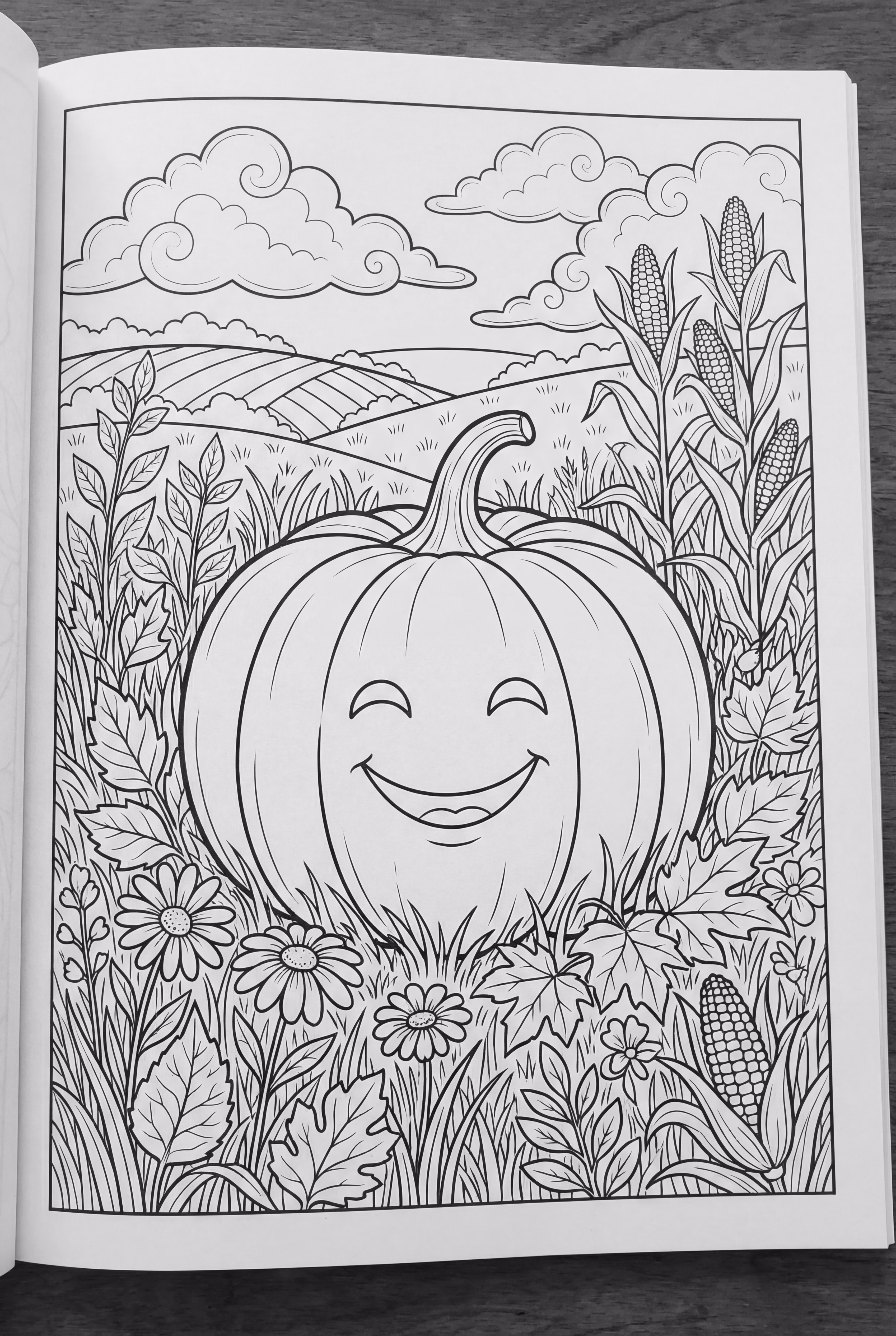 Cute pumpkin in a field