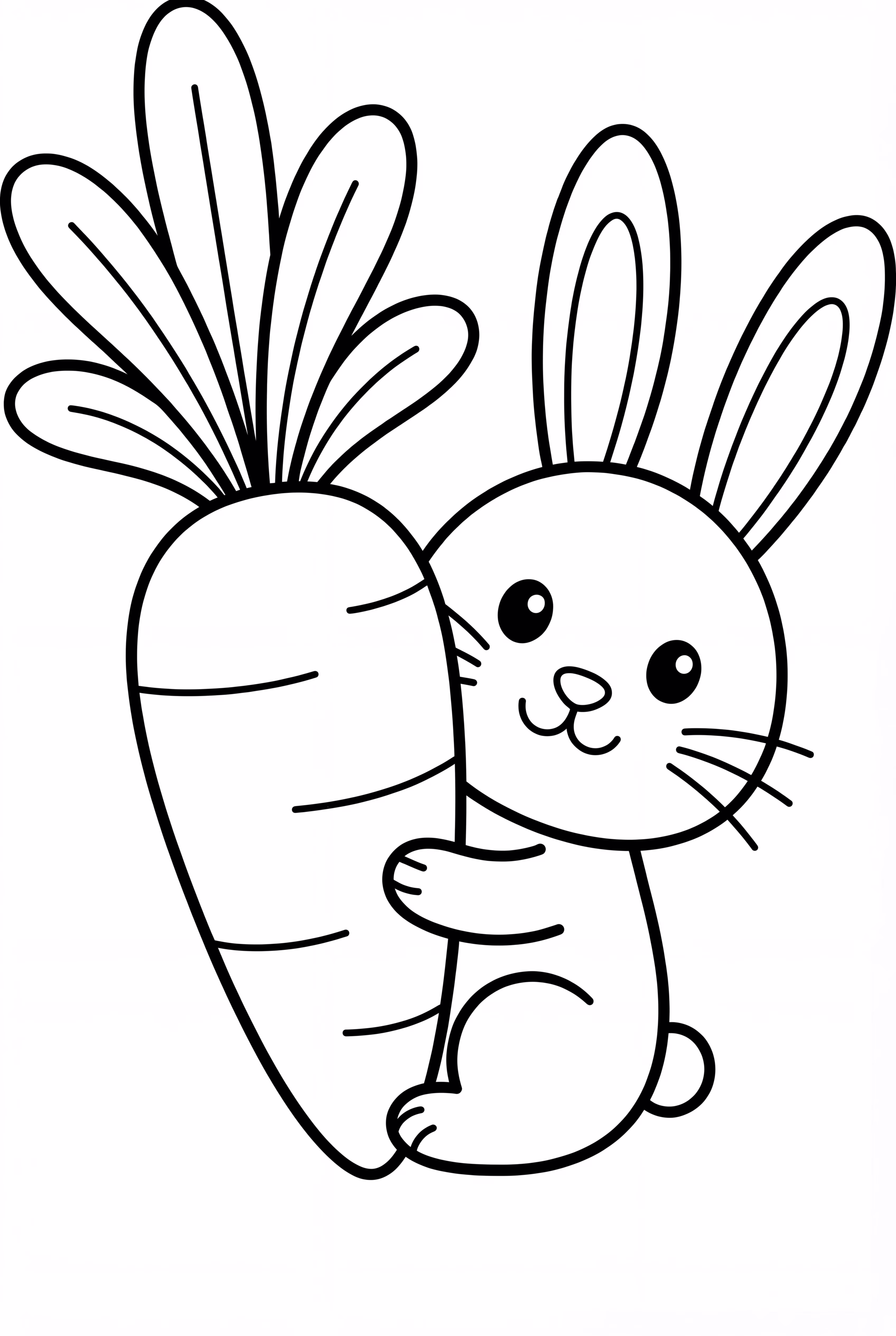 Cute Rabbit Peeking Behind A Carrot