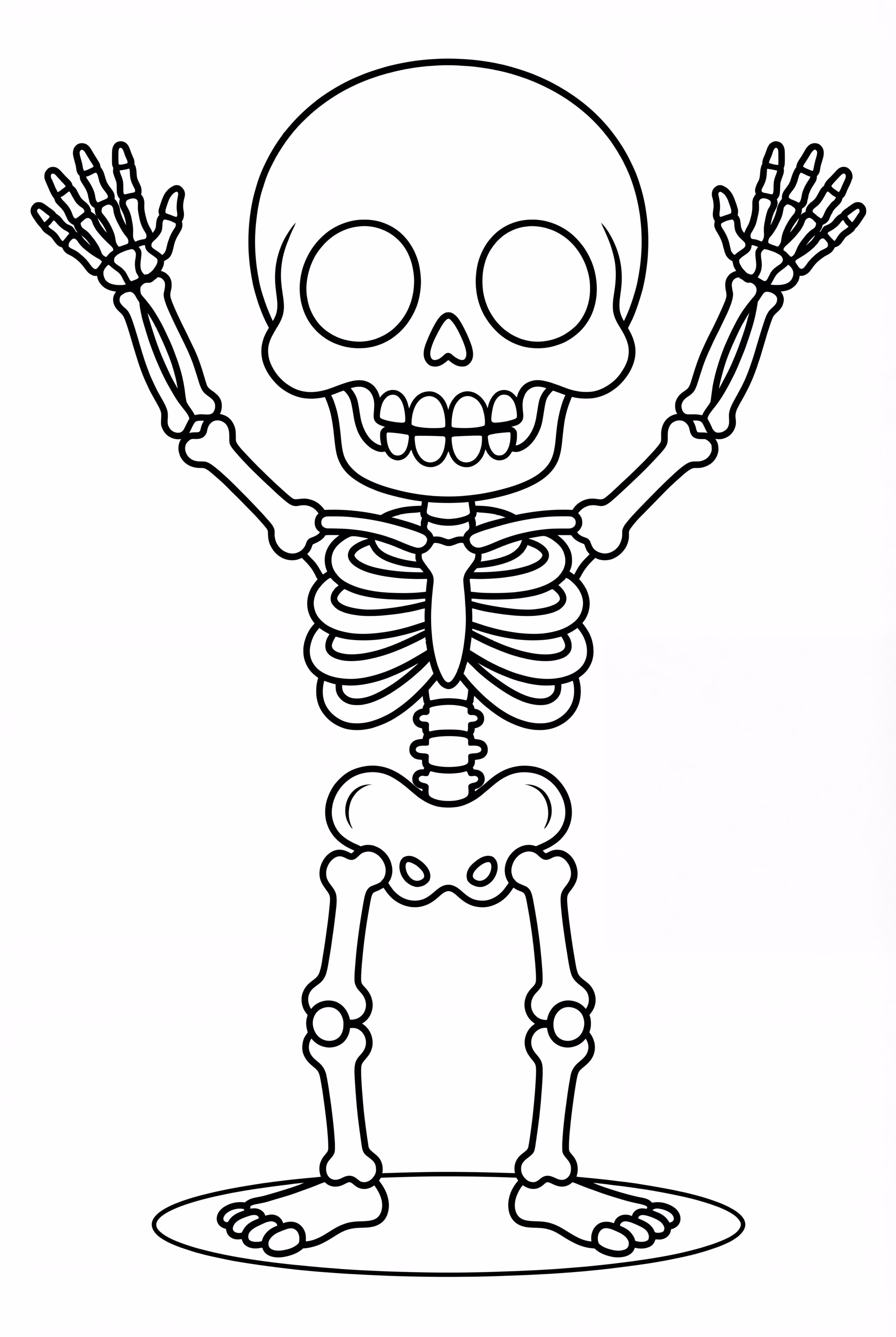 Cute skeleton performing at a Halloween party