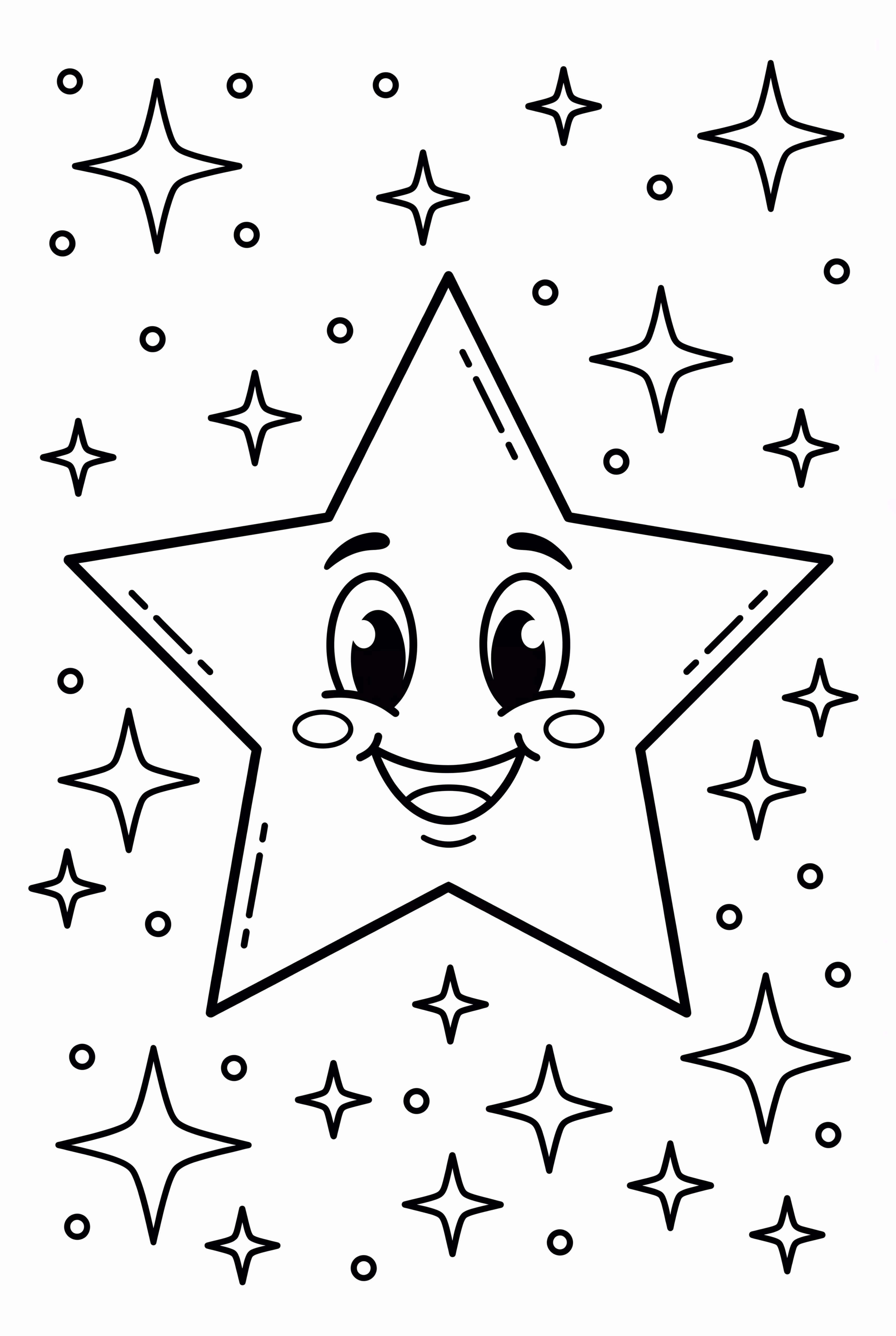 Cute Star with Glittering Sparkles