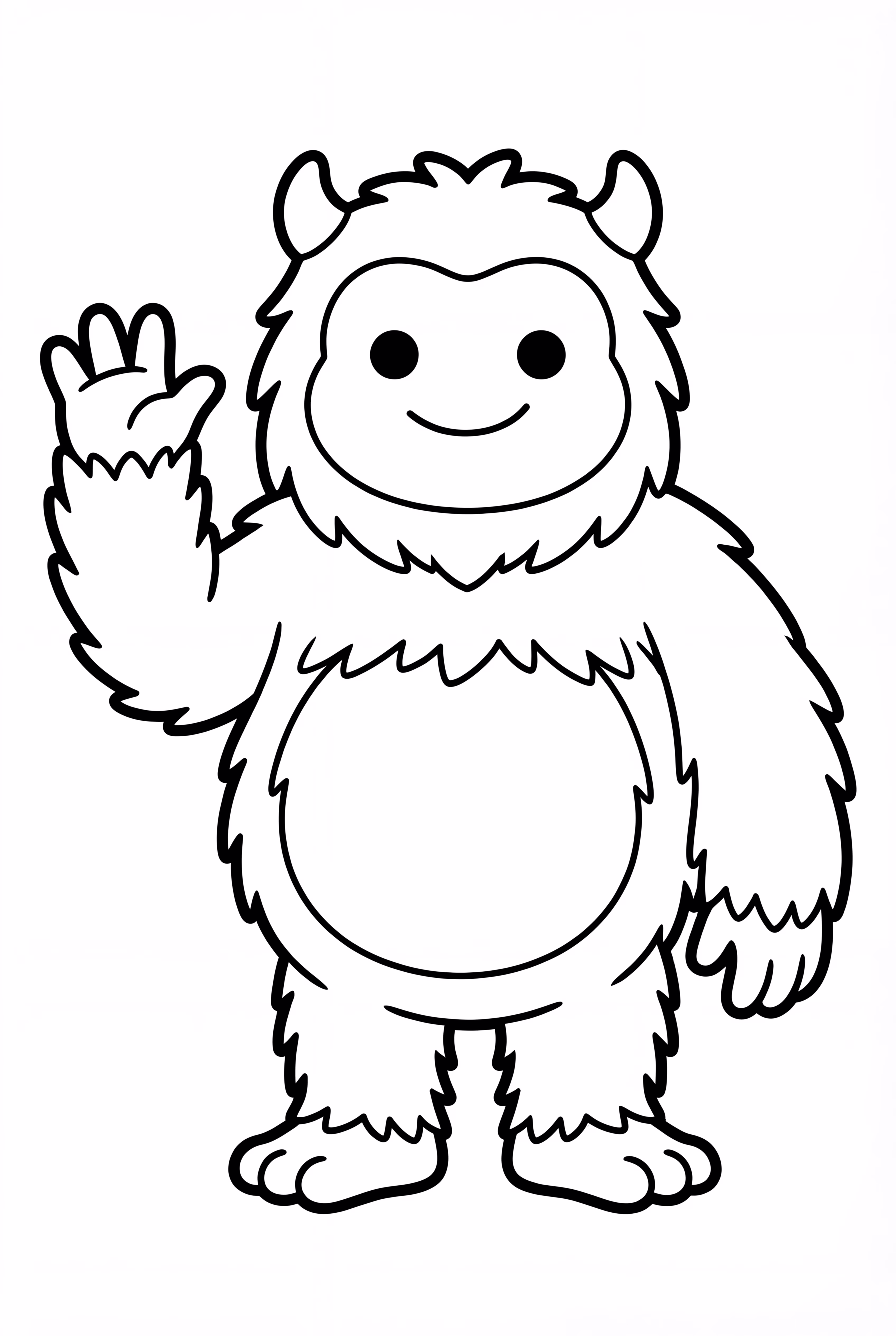 Niedlicher Yeti winkt