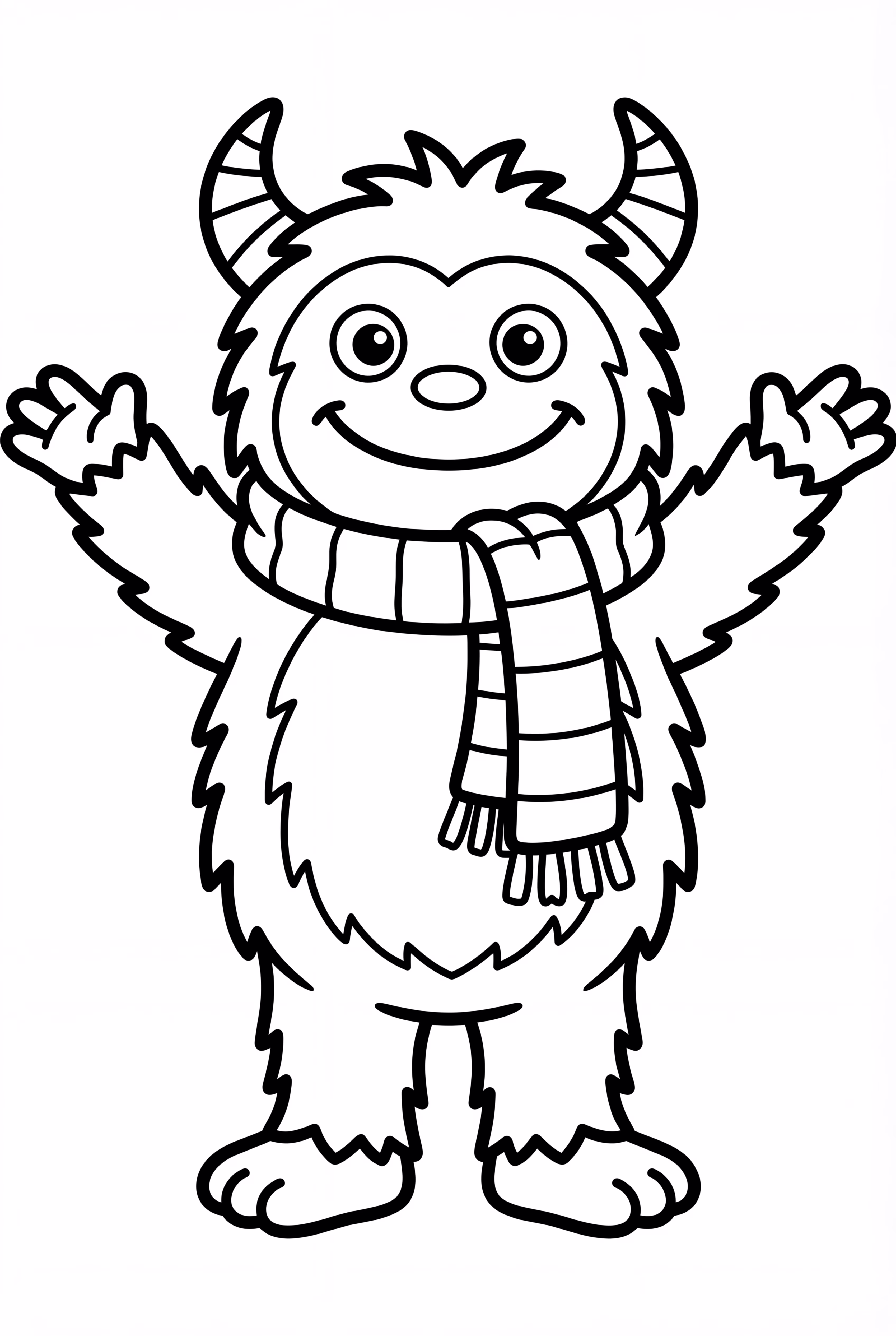 Niedlicher Yeti mit Schal