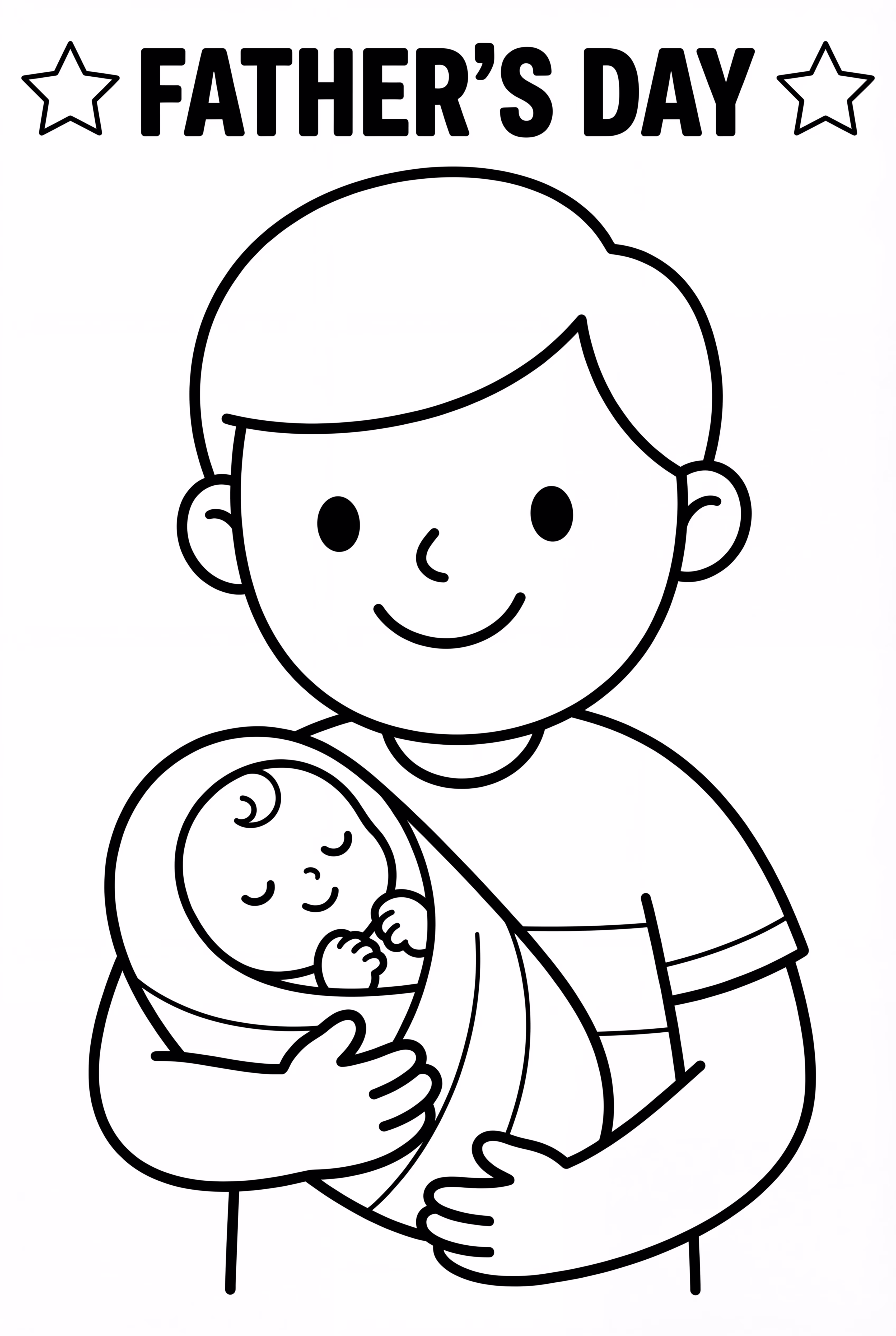 父の日の赤ちゃんを抱っこするパパ