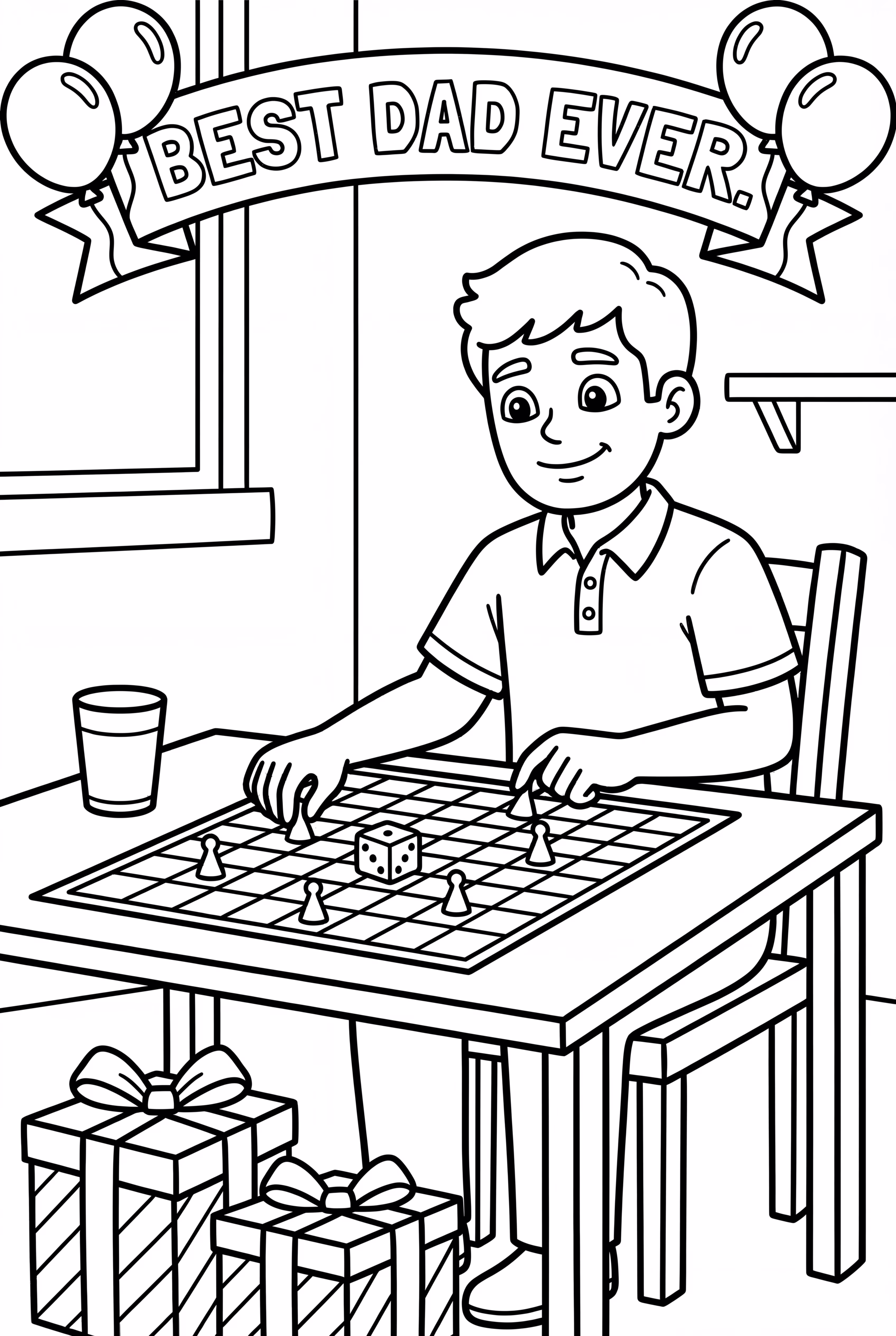 Dad Playing Father's Day Board Game