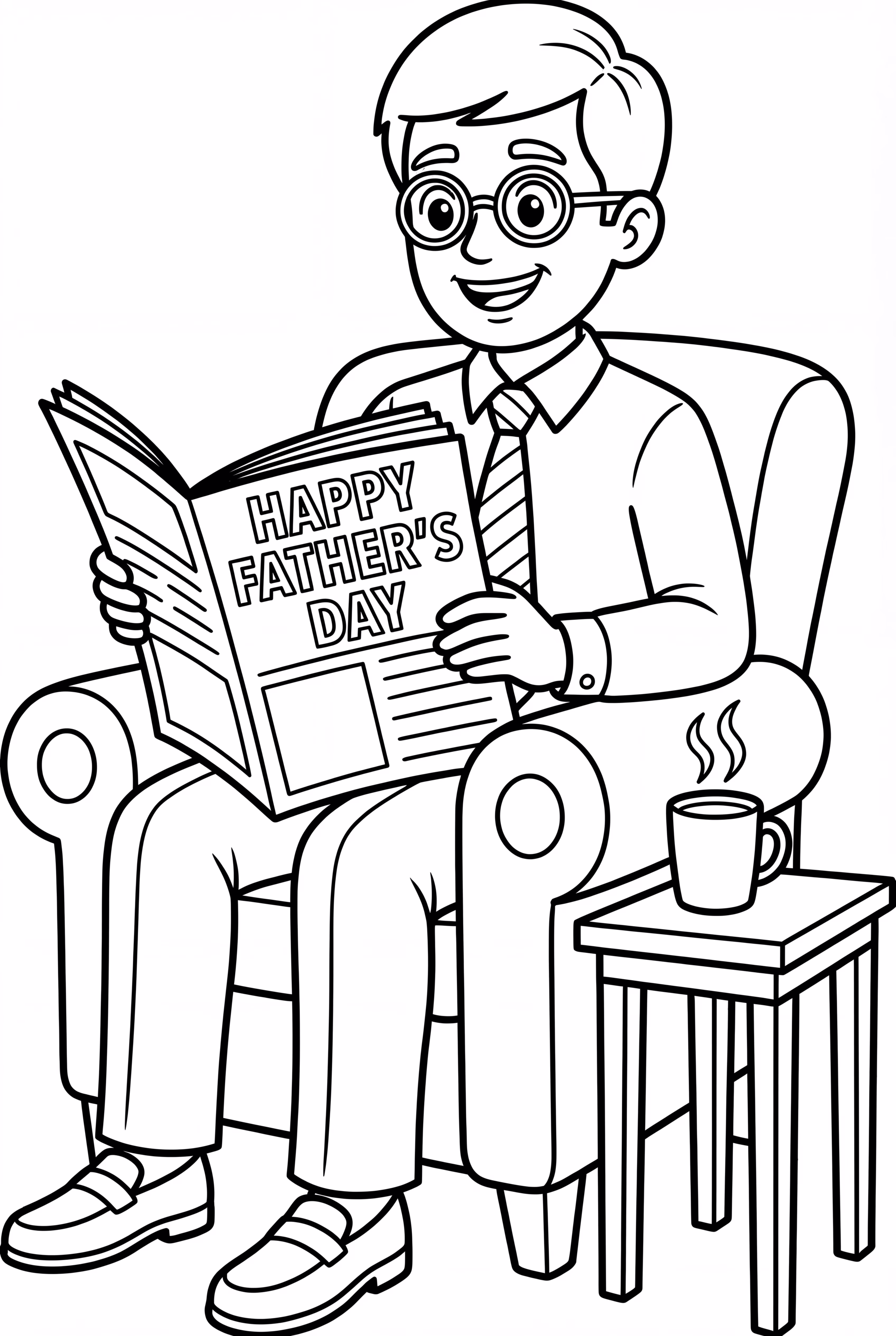 Papa liest die Zeitung zum Vatertag