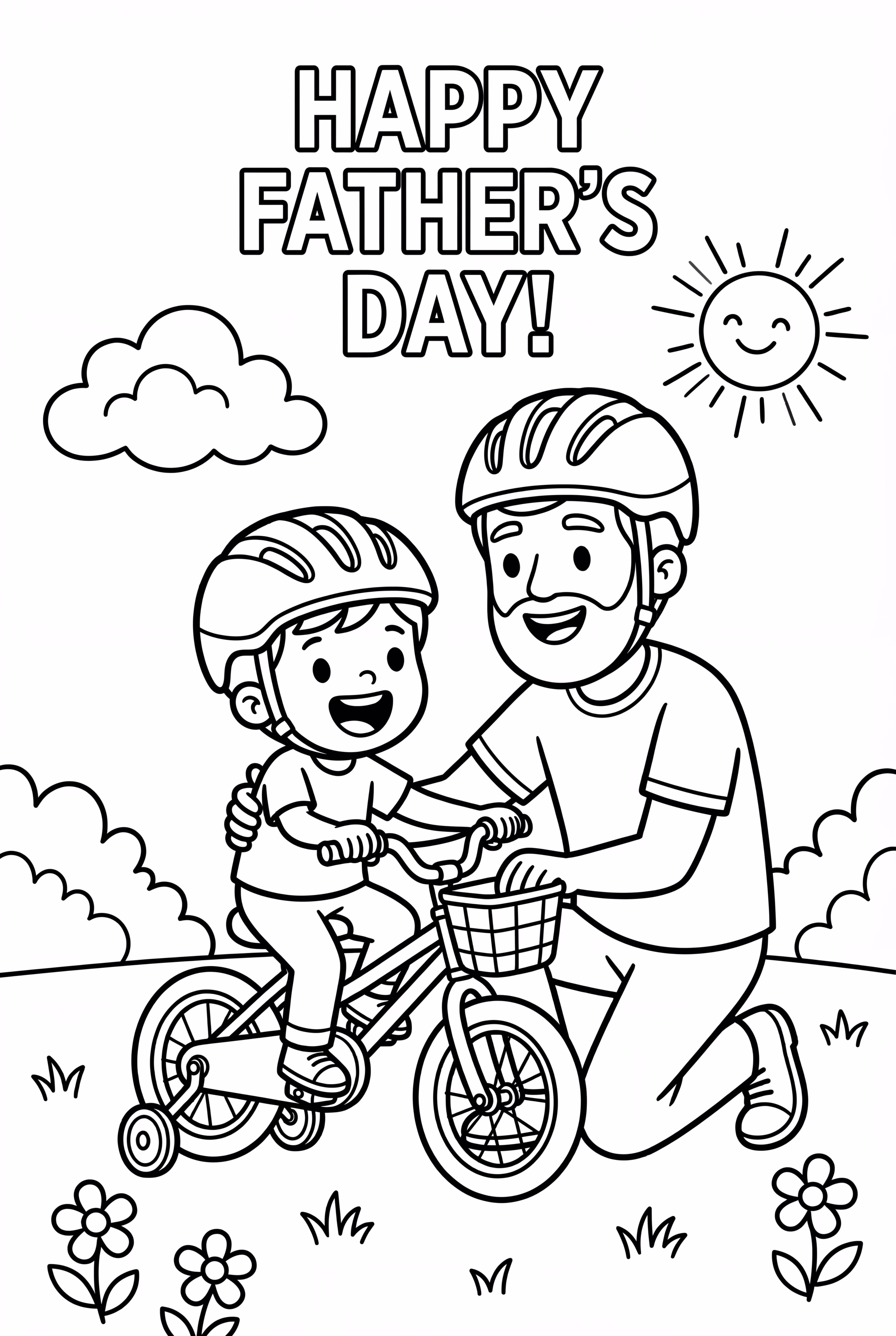Dad Teaching Father's Day Bike Ride