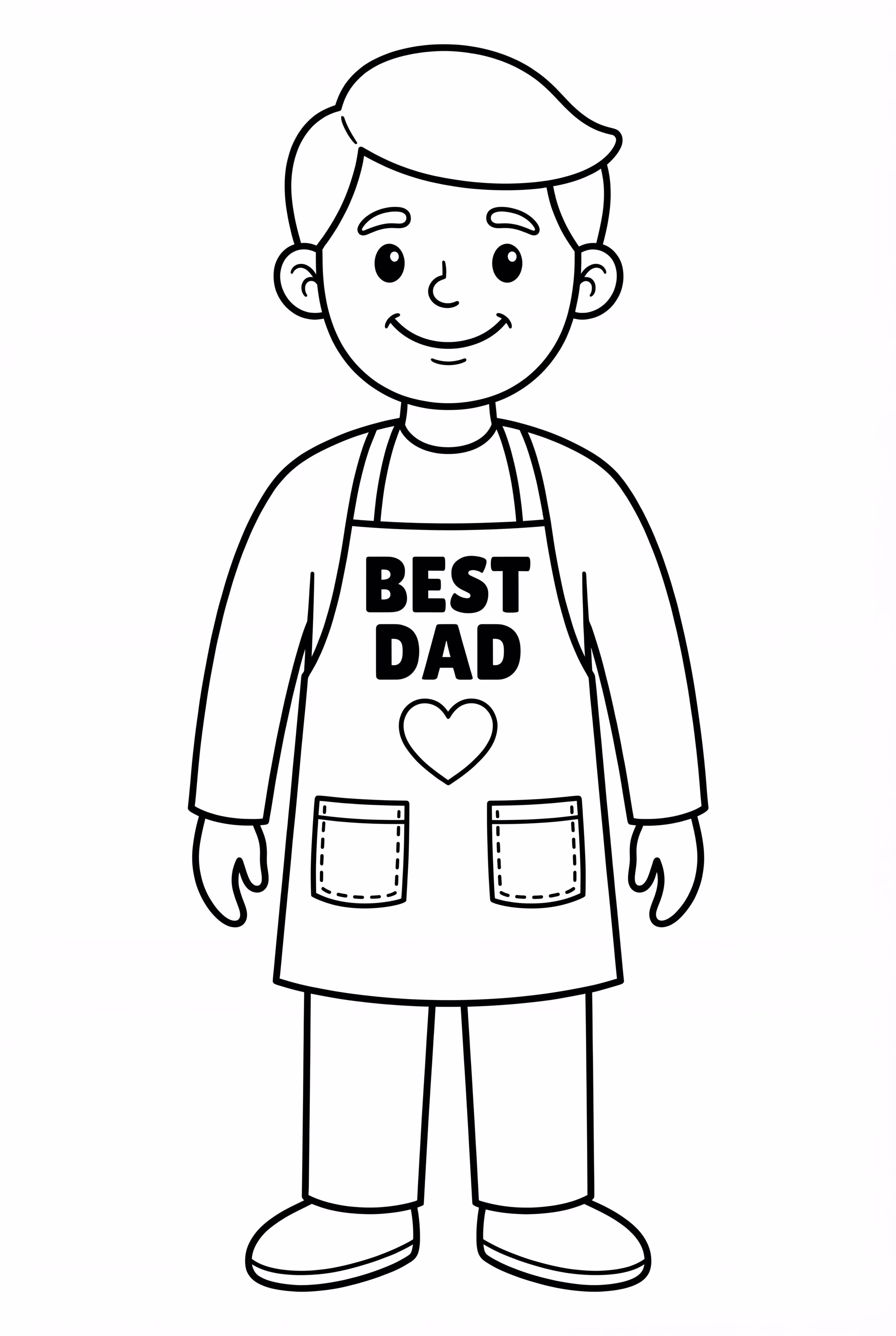 Dad Wearing Father's Day Apron