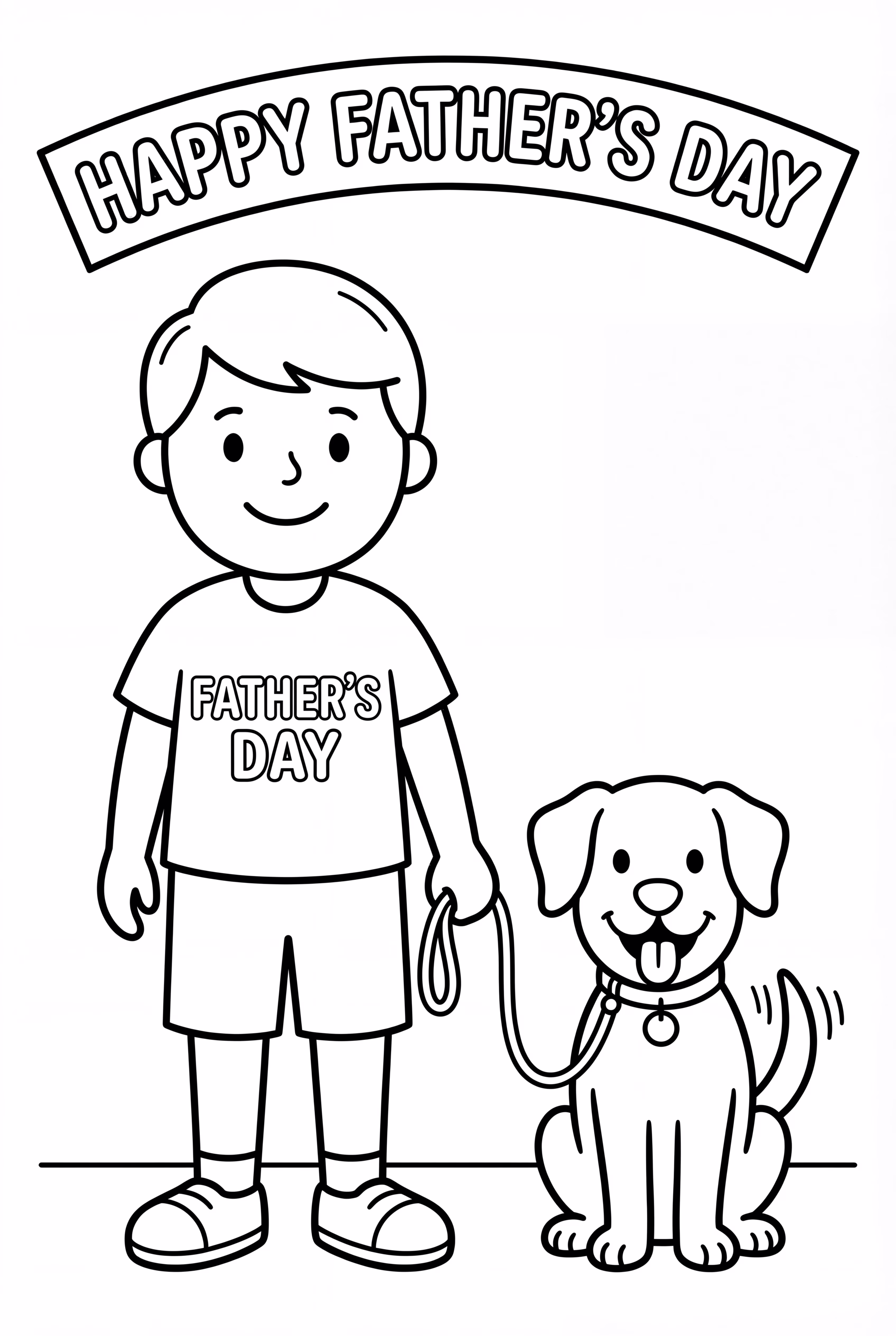 Dad With Father's Day Dog Walker