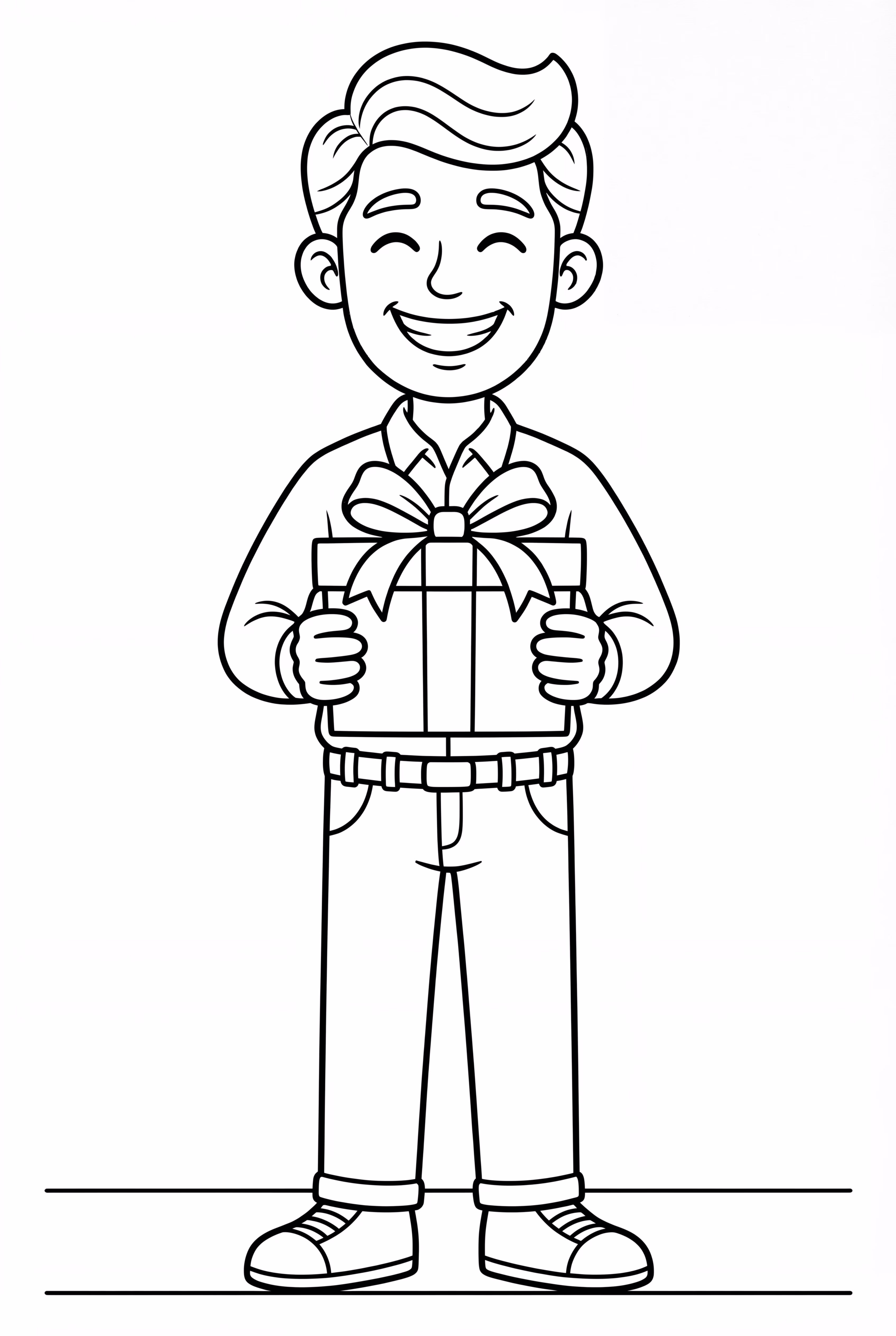 Dad With Father's Day Gift Box