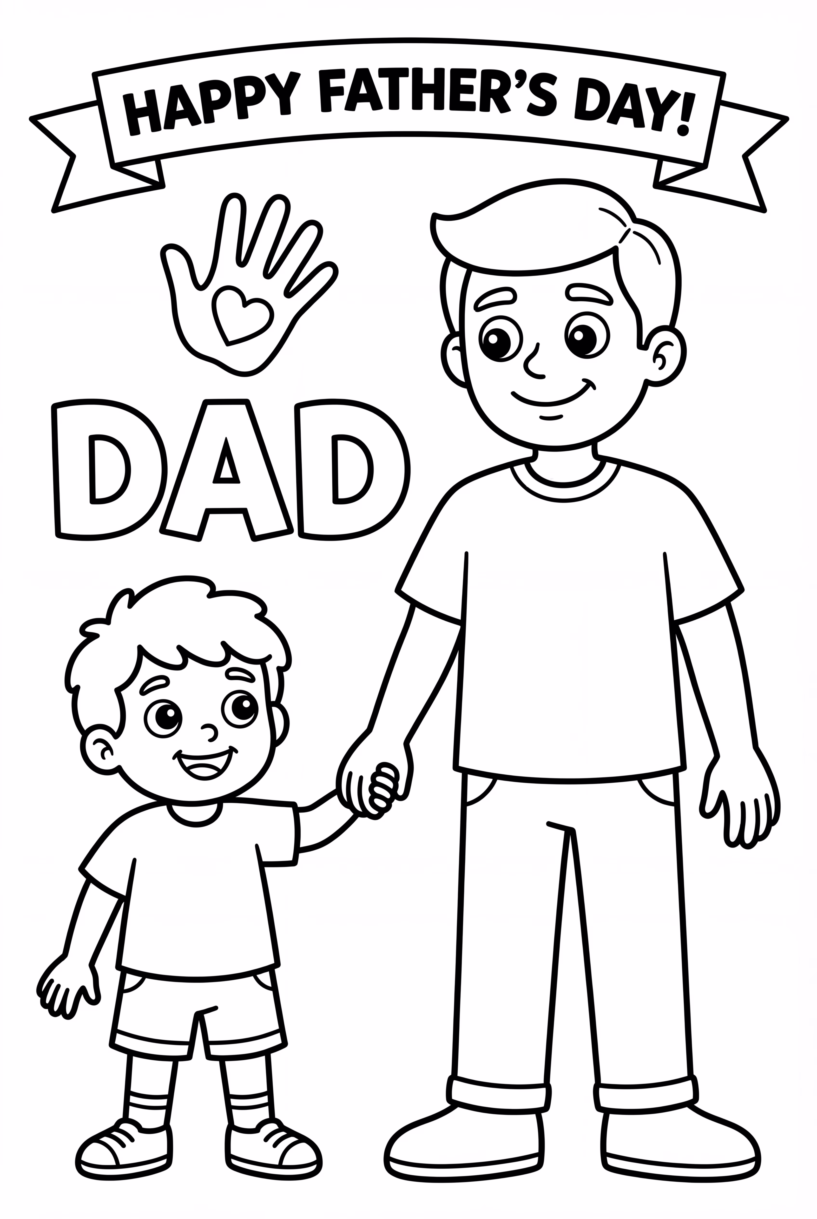 爸爸与父亲节手印艺术