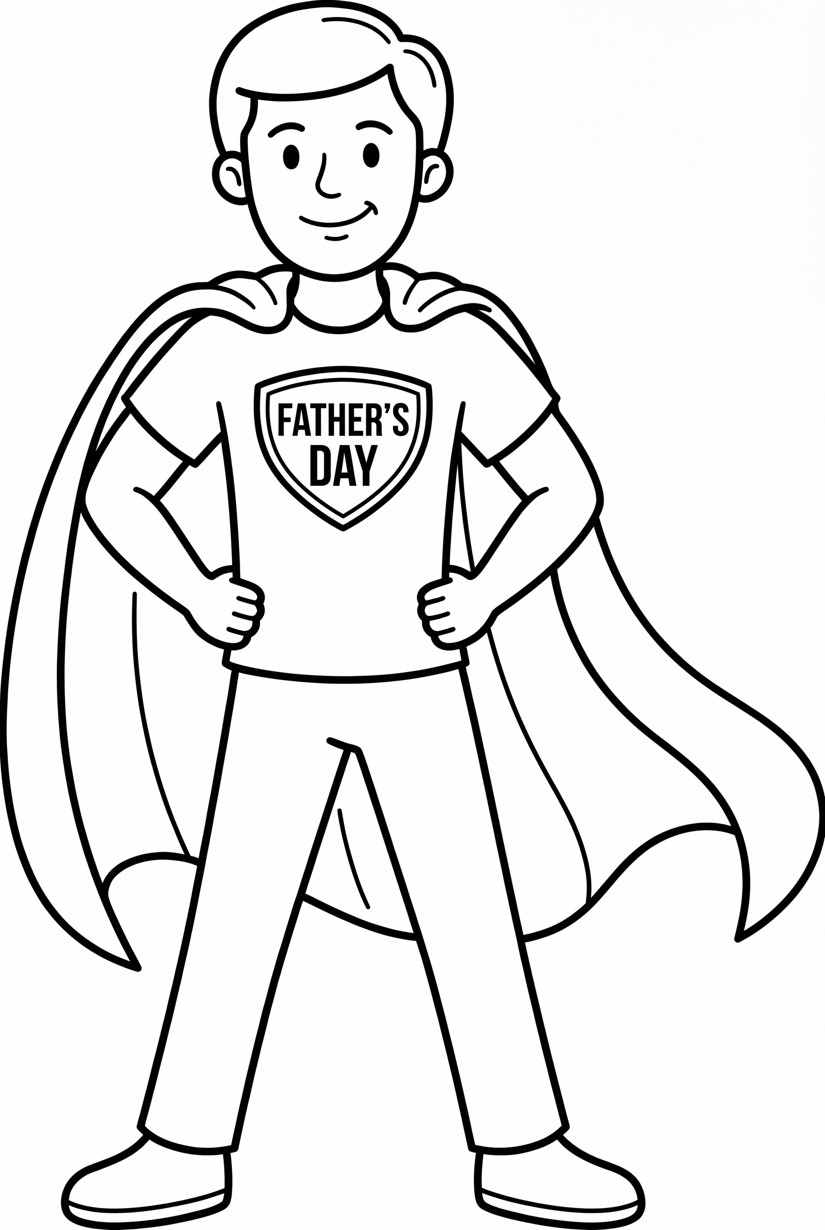 Dad With Father's Day Superhero Cape