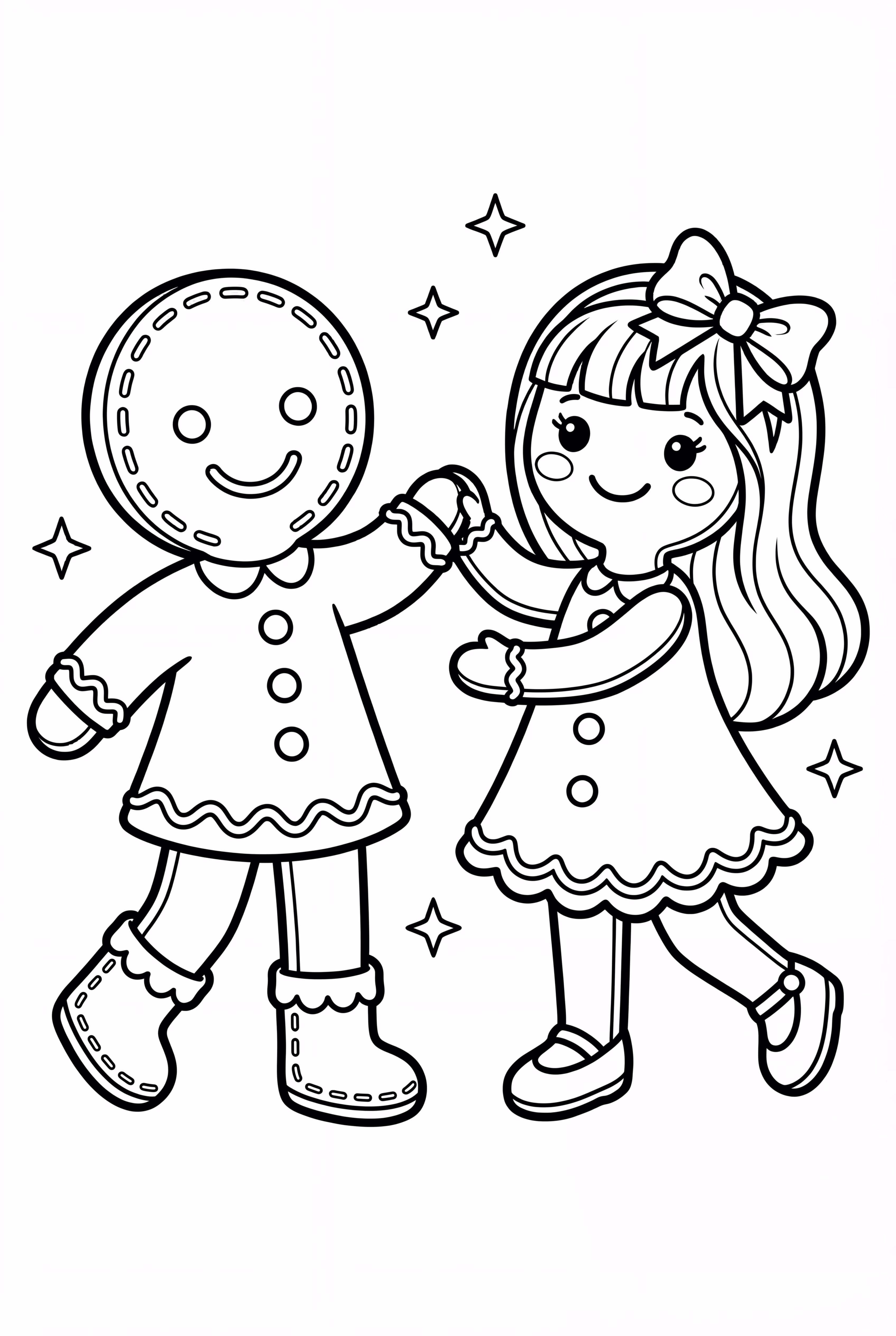 跳舞的姜饼人和姜饼女孩