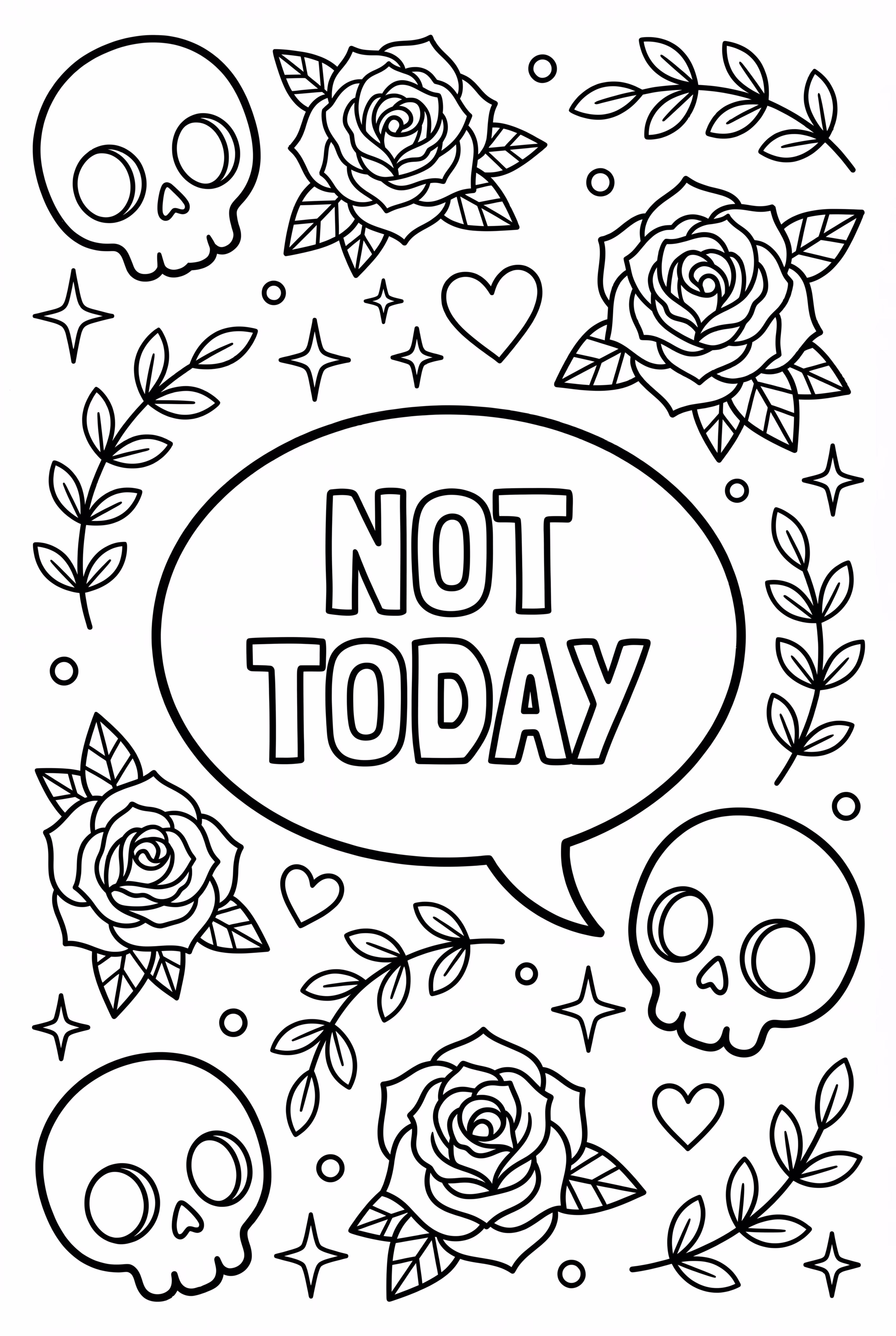 Frase de Humor Negro com Caveiras e Rosas