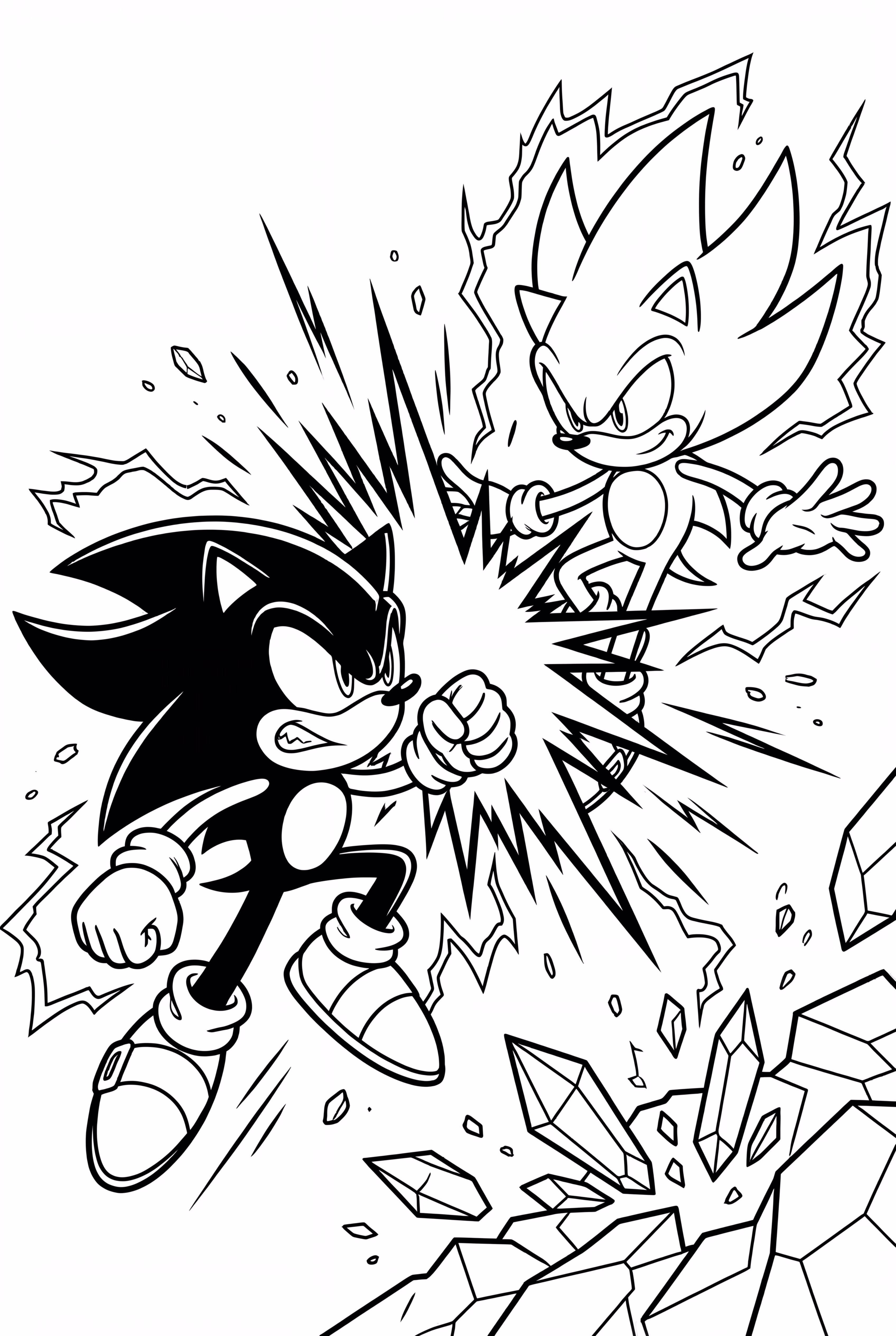 dark sonic and hyper sonic in a dramatic battle-2