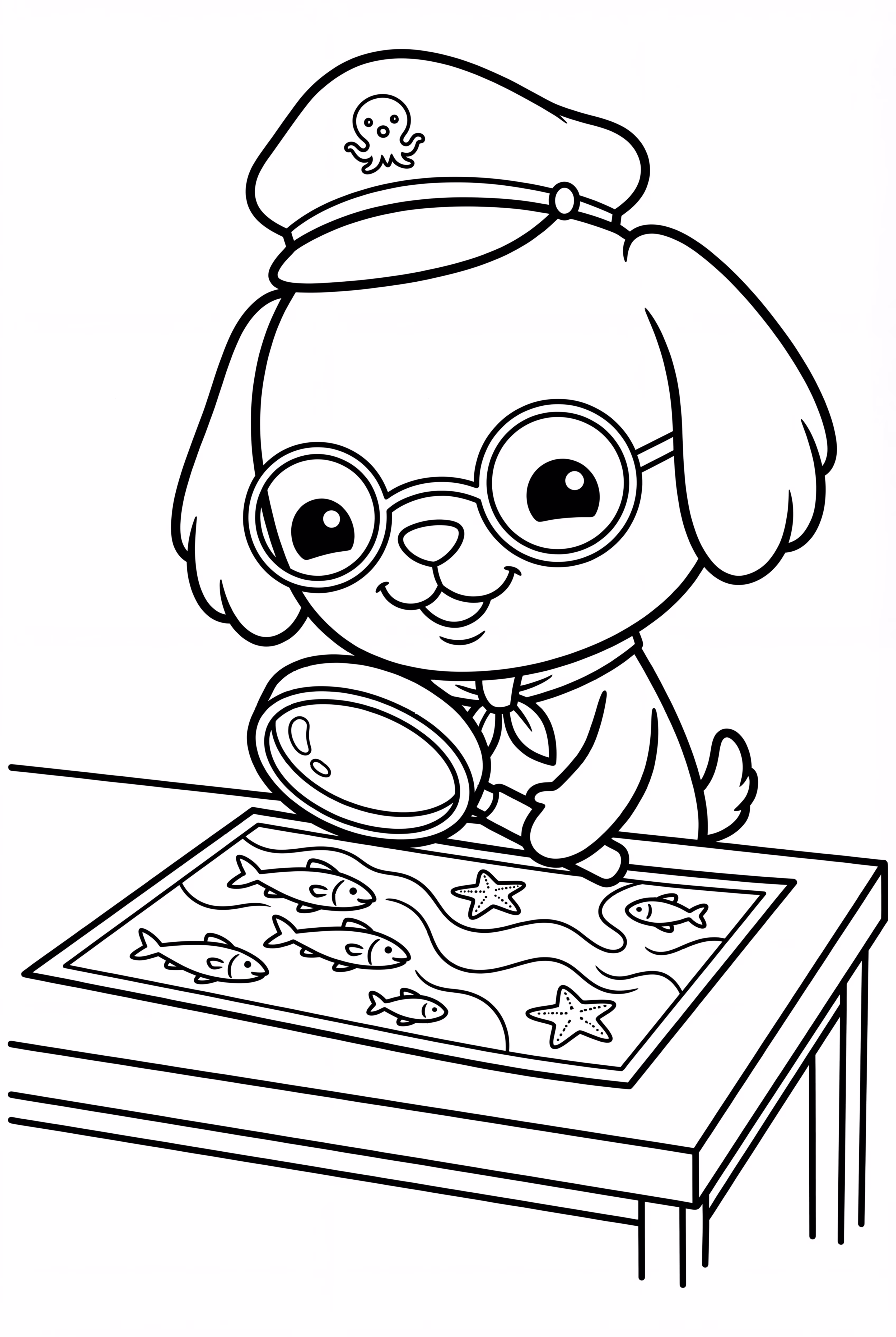 Dashi Reviewing Oceanographic Charts