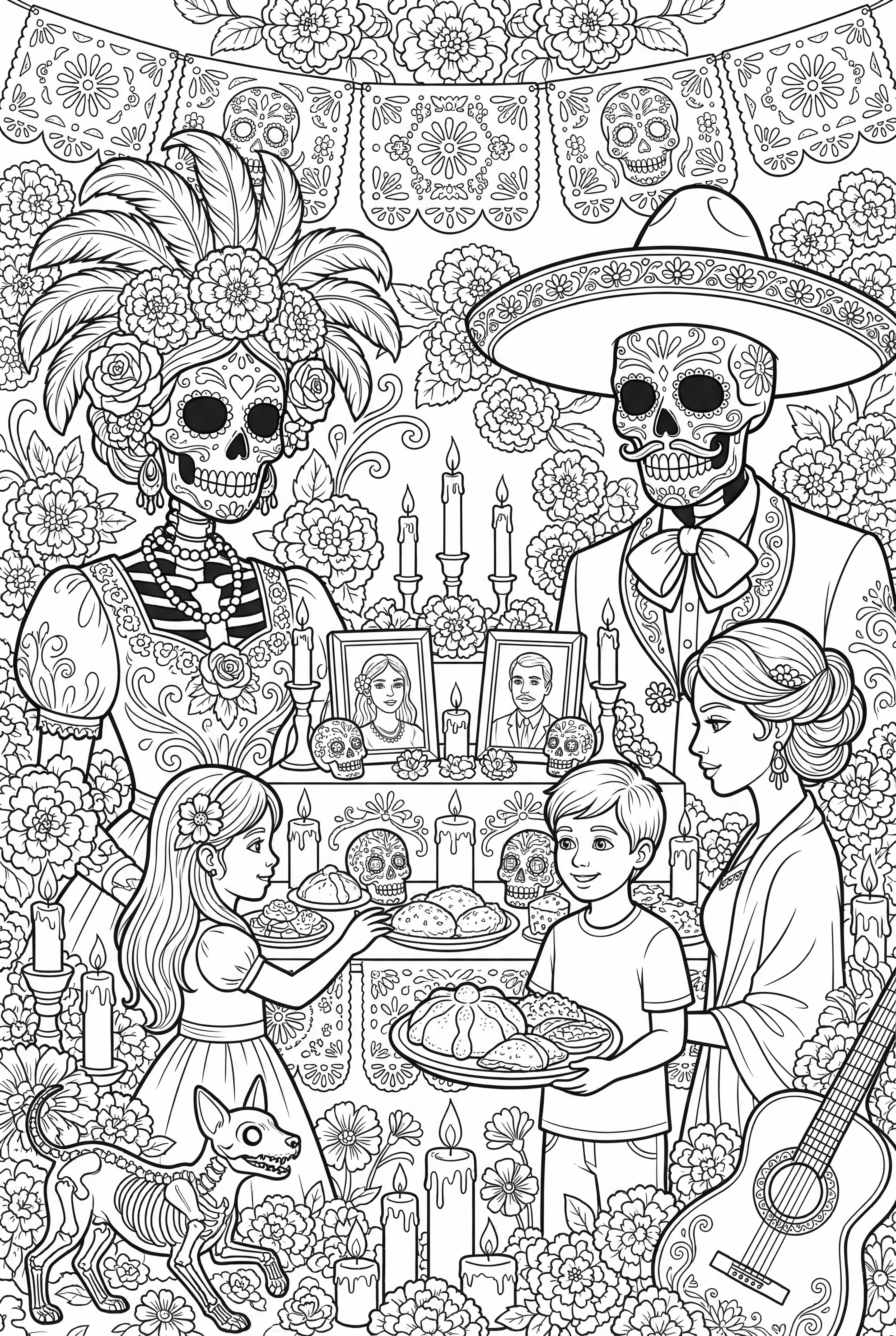 Day of the Dead Ancestors Visiting Family