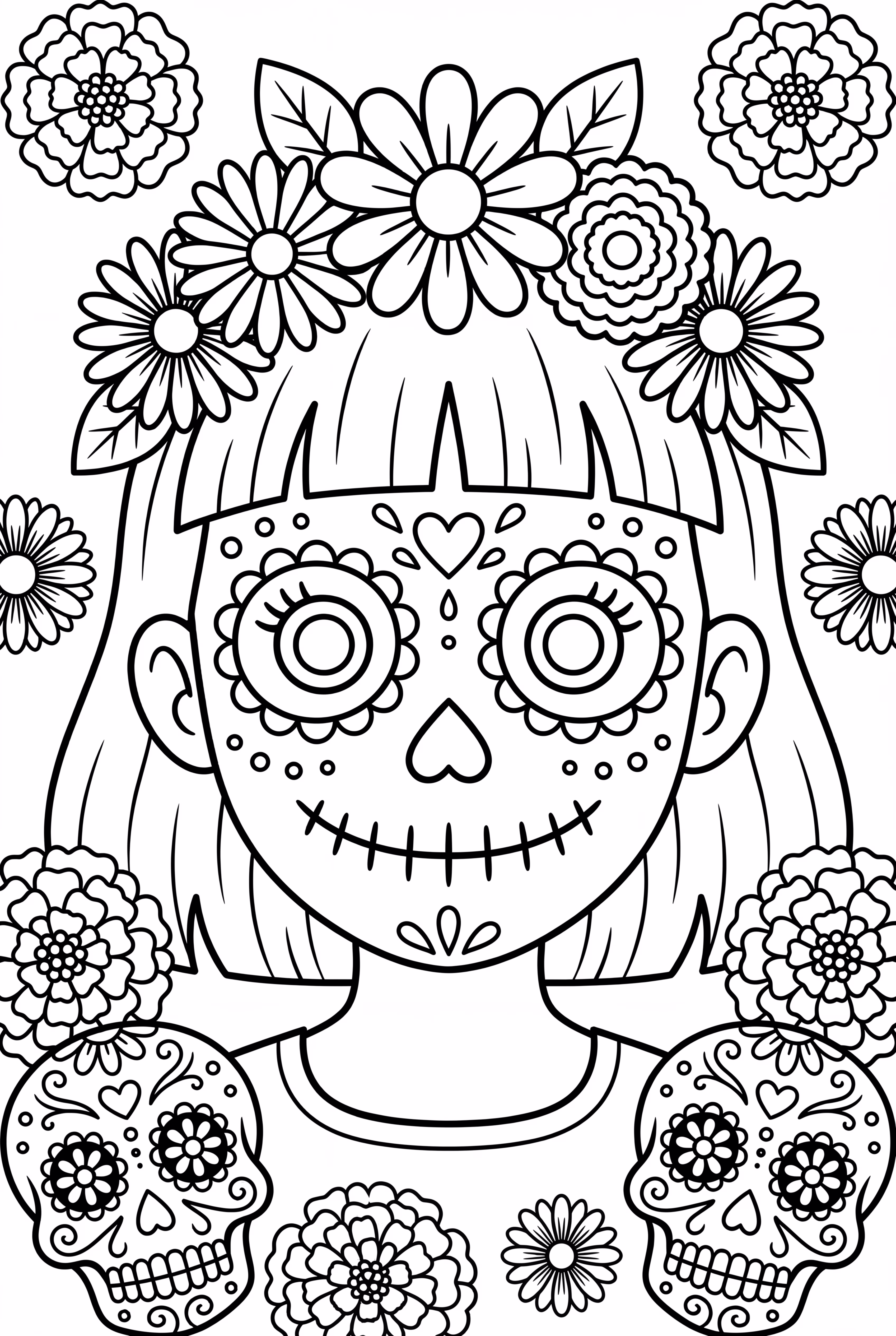 Day of the Dead Girl With Face Paint