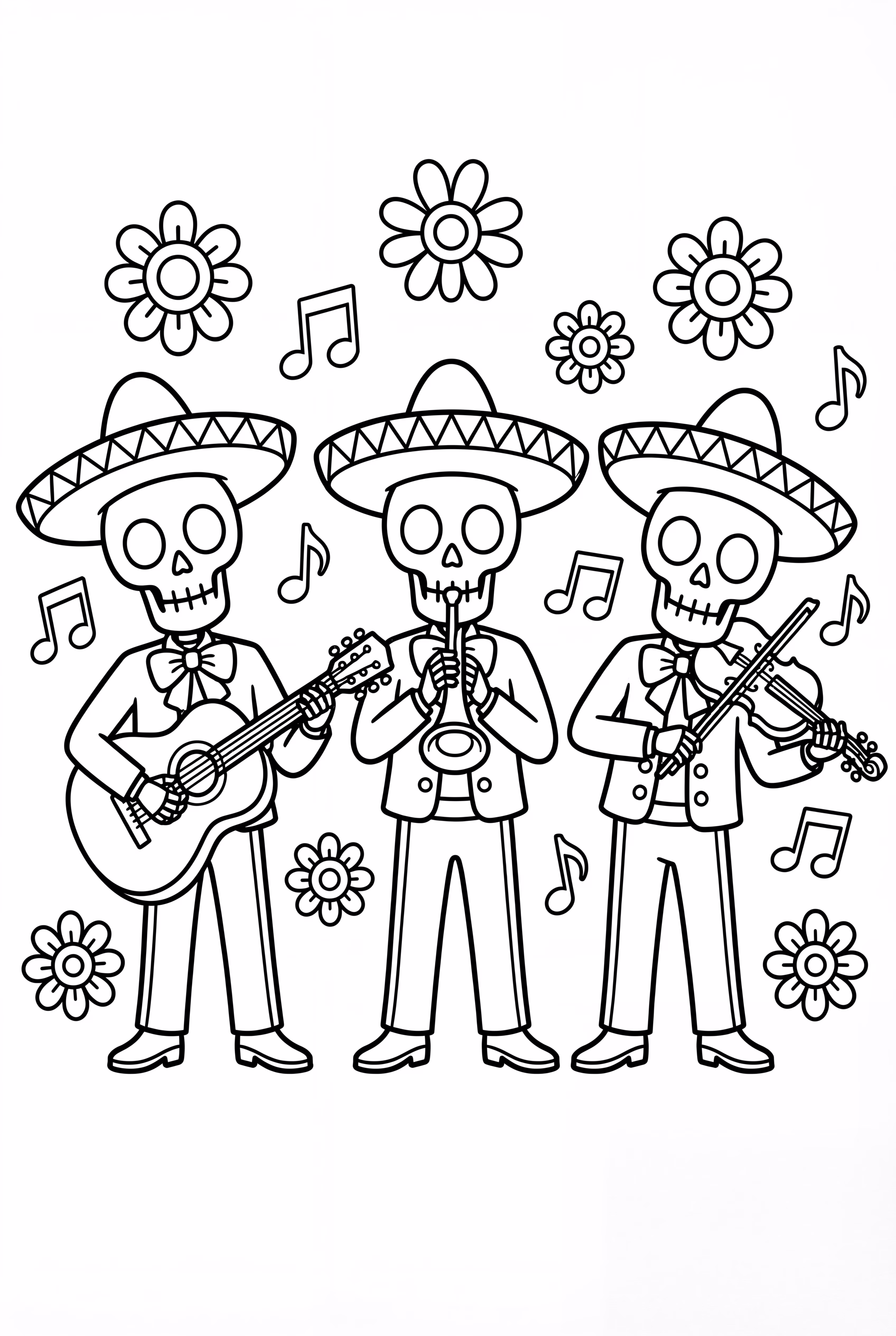 Day of the Dead Mariachi Skeletons