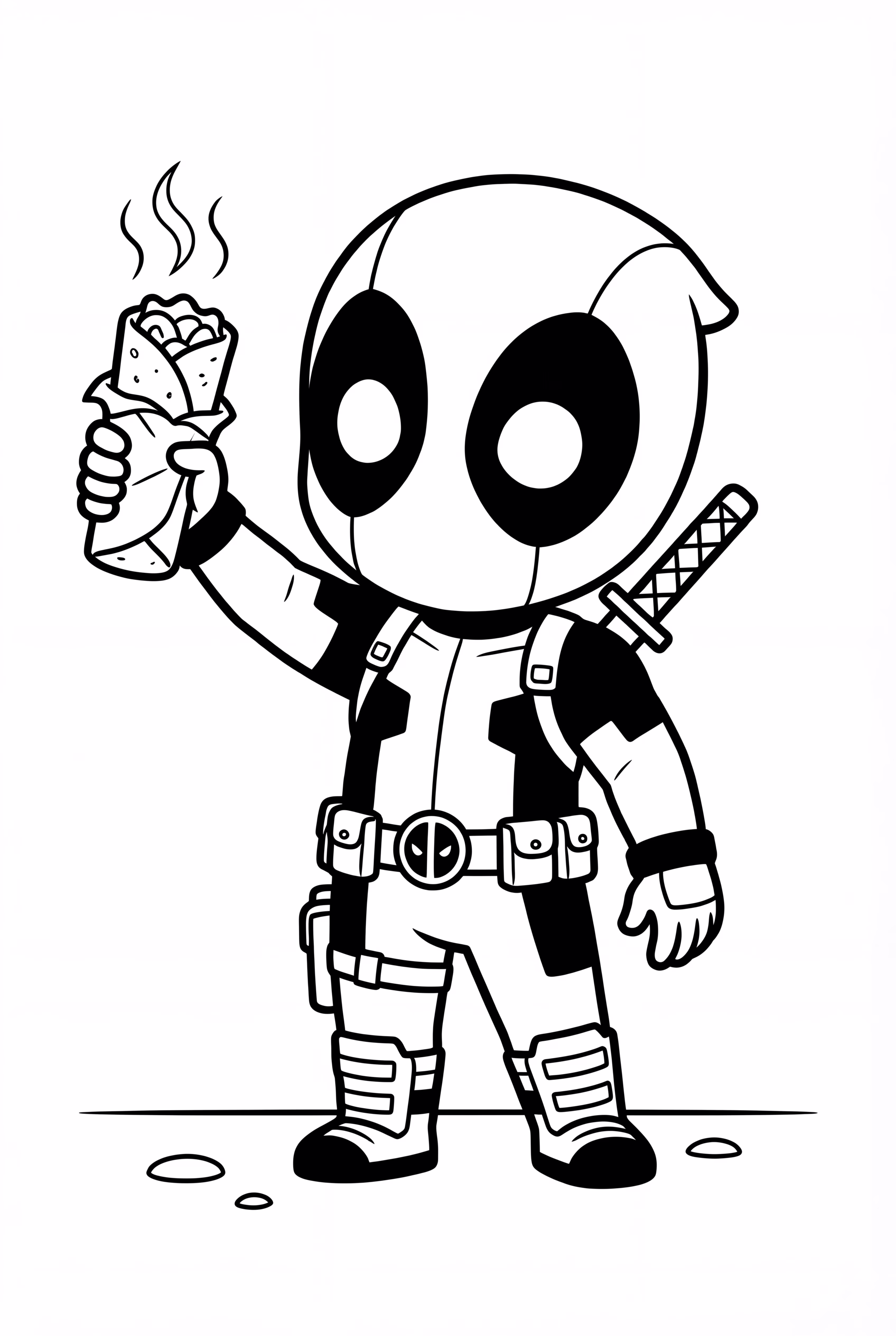 Deadpool Holding A Chimichanga