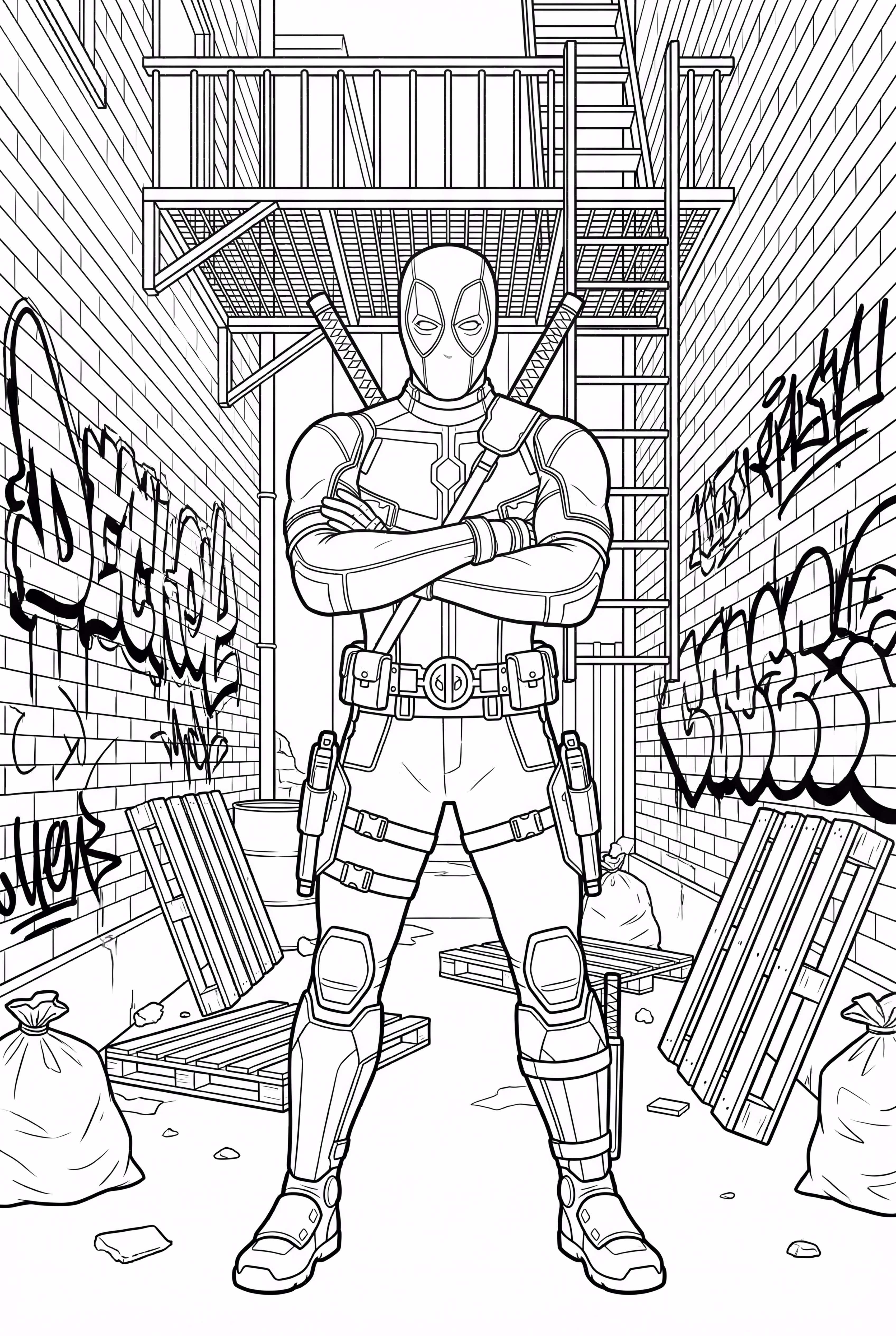 Deadpool In Graffiti Art Style